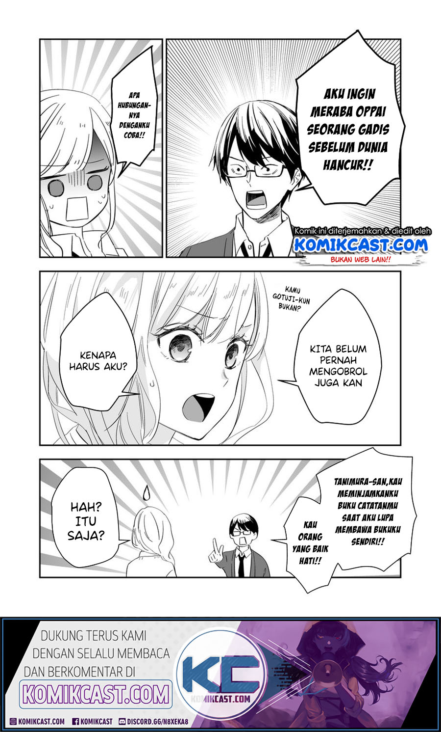 The World Will Be Destroyed Tomorrow, so I Want to Rub Your Boobs Chapter 01 Bahasa Indonesia