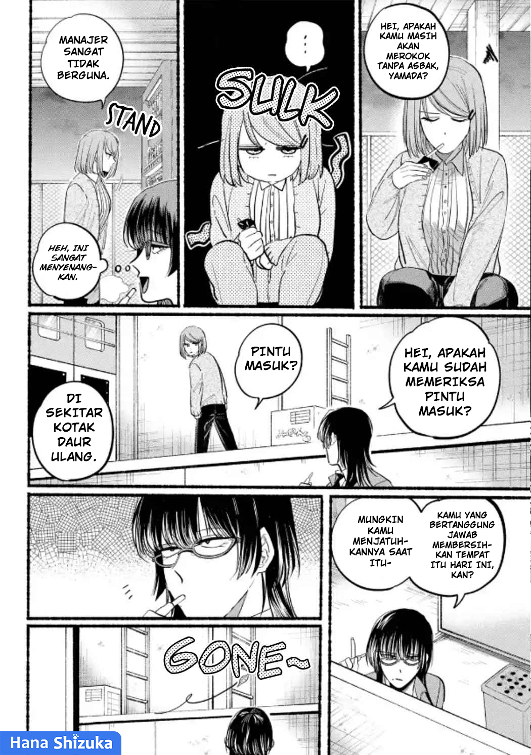 A Story About Smoking at the Back of the Supermarket (Super no Ura de Yani Suu Futari) Chapter 23 Bahasa Indonesia