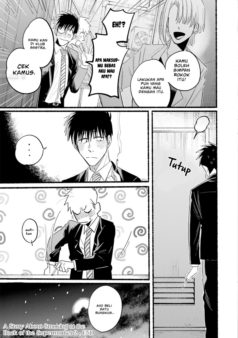 A Story About Smoking at the Back of the Supermarket (Super no Ura de Yani Suu Futari) Chapter 24.6 Bahasa Indonesia