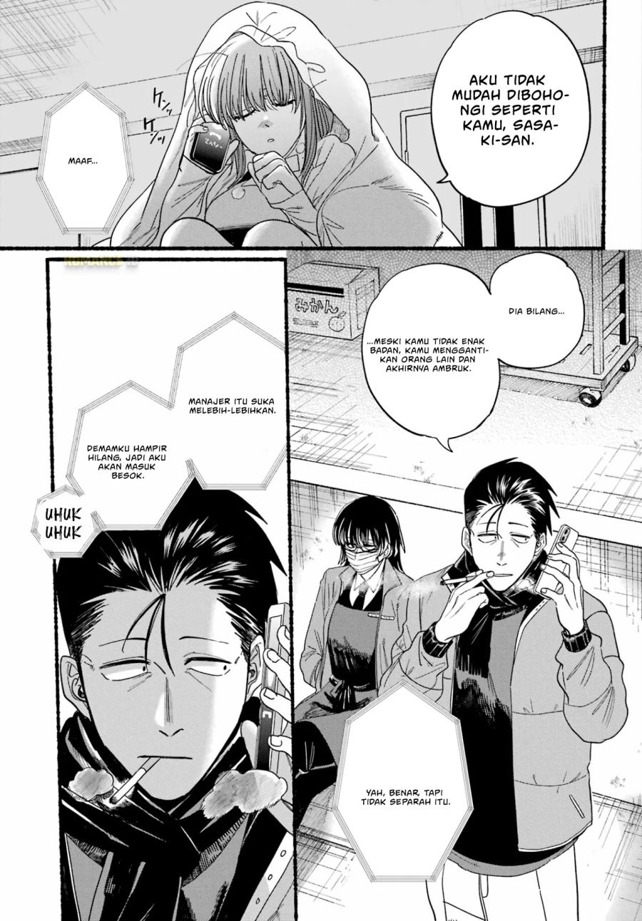A Story About Smoking at the Back of the Supermarket (Super no Ura de Yani Suu Futari) Chapter 27 Bahasa Indonesia