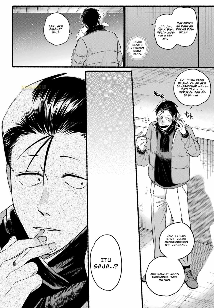 A Story About Smoking at the Back of the Supermarket (Super no Ura de Yani Suu Futari) Chapter 27 Bahasa Indonesia