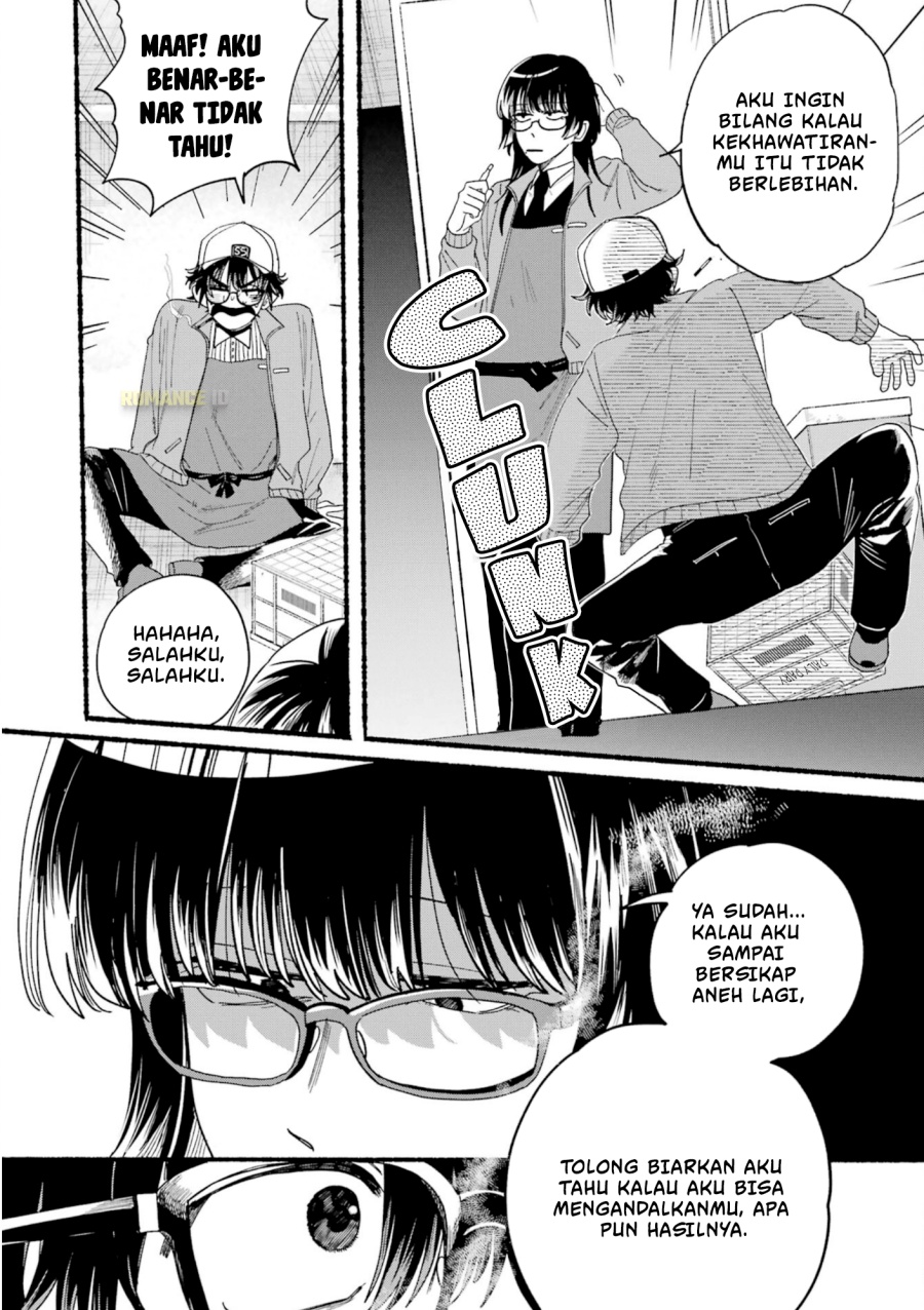 A Story About Smoking at the Back of the Supermarket (Super no Ura de Yani Suu Futari) Chapter 28.7 Bahasa Indonesia