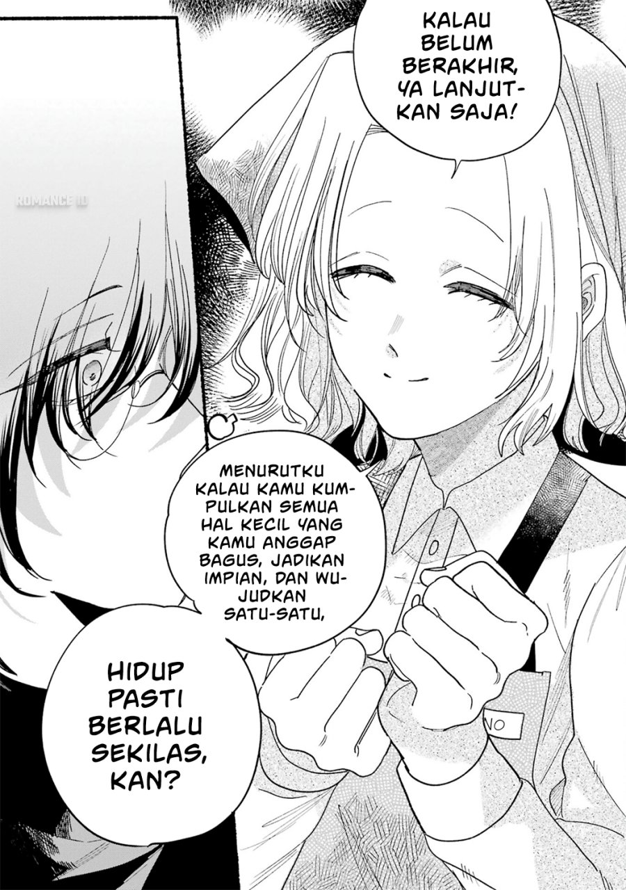 A Story About Smoking at the Back of the Supermarket (Super no Ura de Yani Suu Futari) Chapter 33.5 Bahasa Indonesia