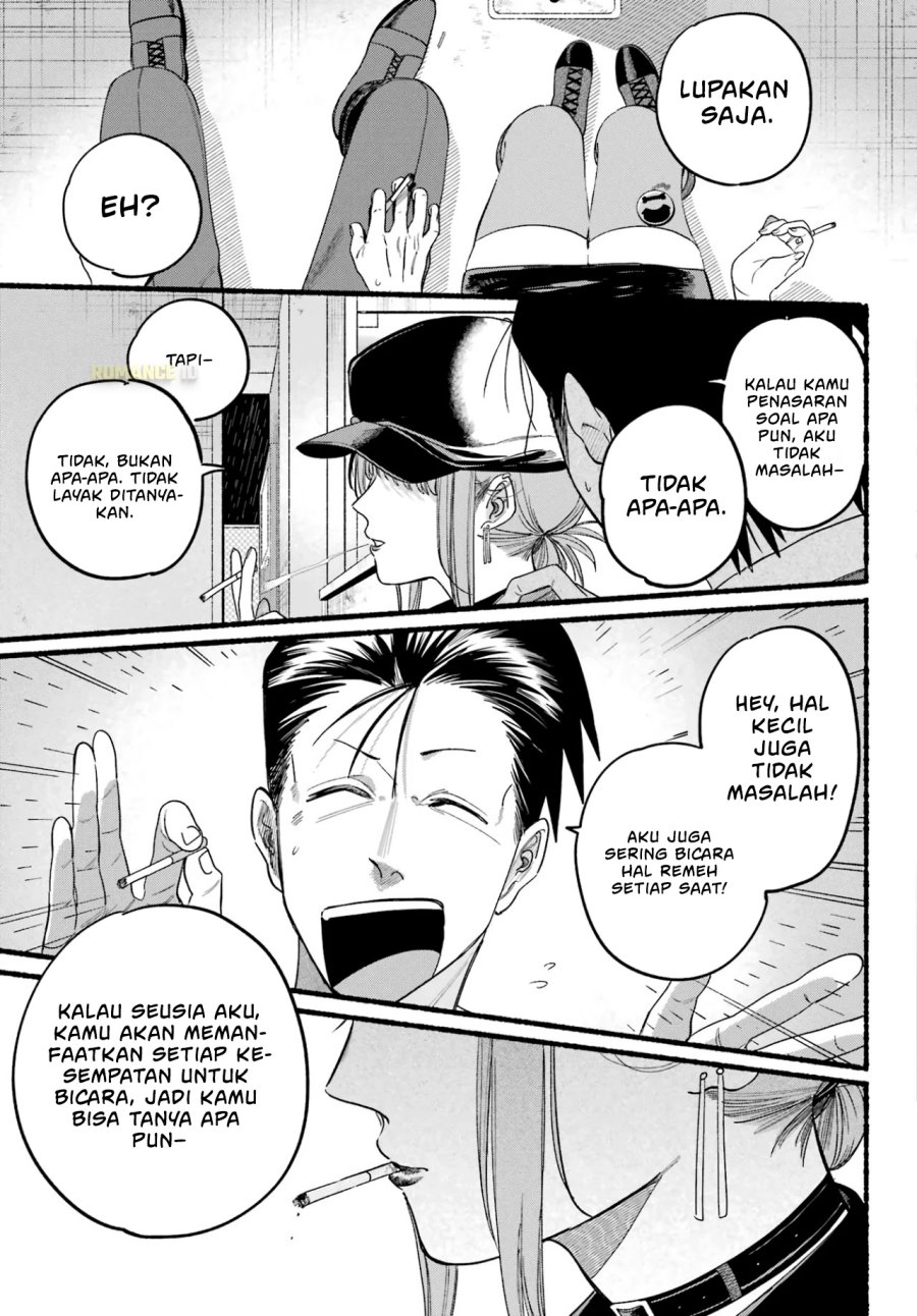 A Story About Smoking at the Back of the Supermarket (Super no Ura de Yani Suu Futari) Chapter 38 Bahasa Indonesia