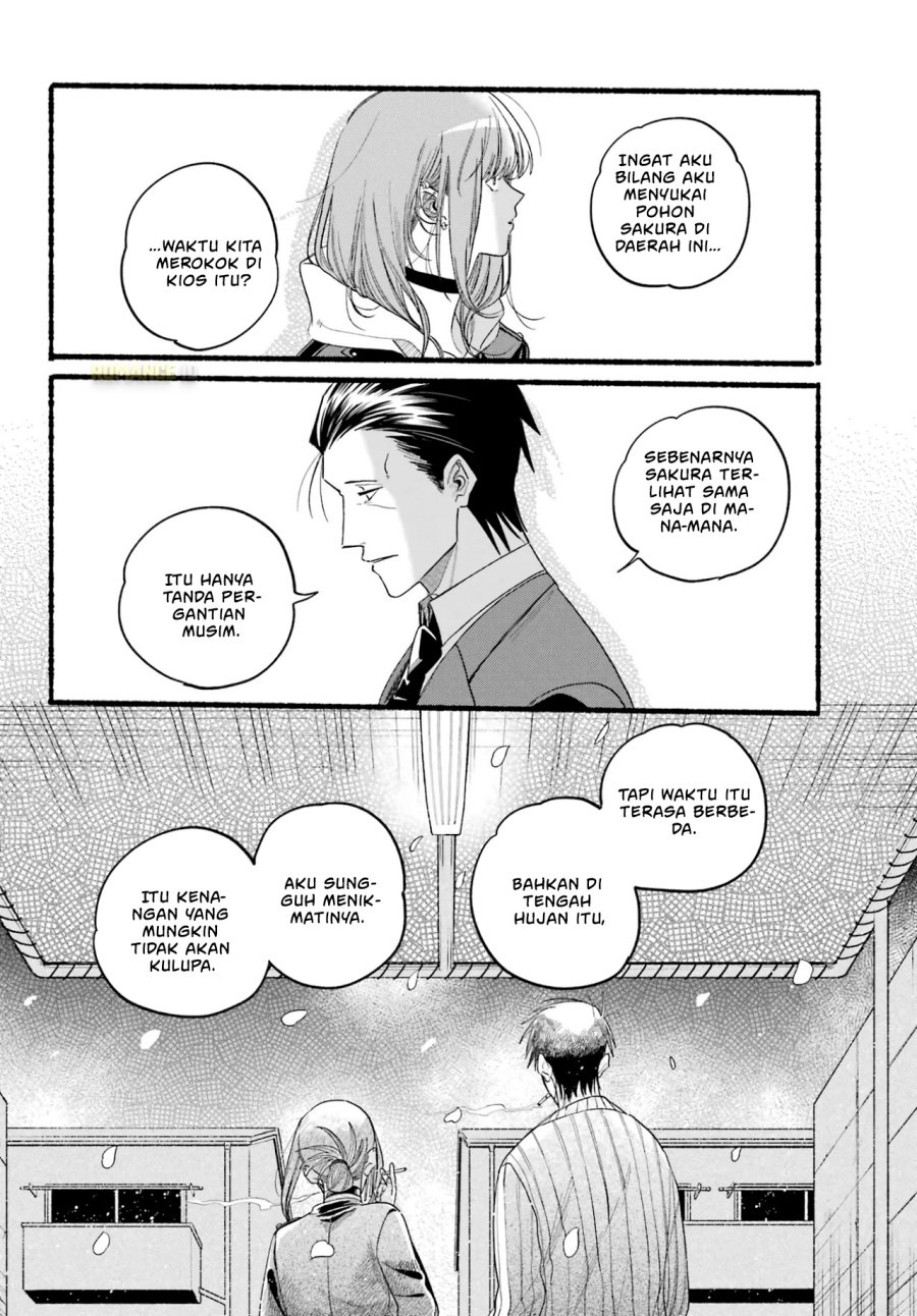 A Story About Smoking at the Back of the Supermarket (Super no Ura de Yani Suu Futari) Chapter 38 Bahasa Indonesia