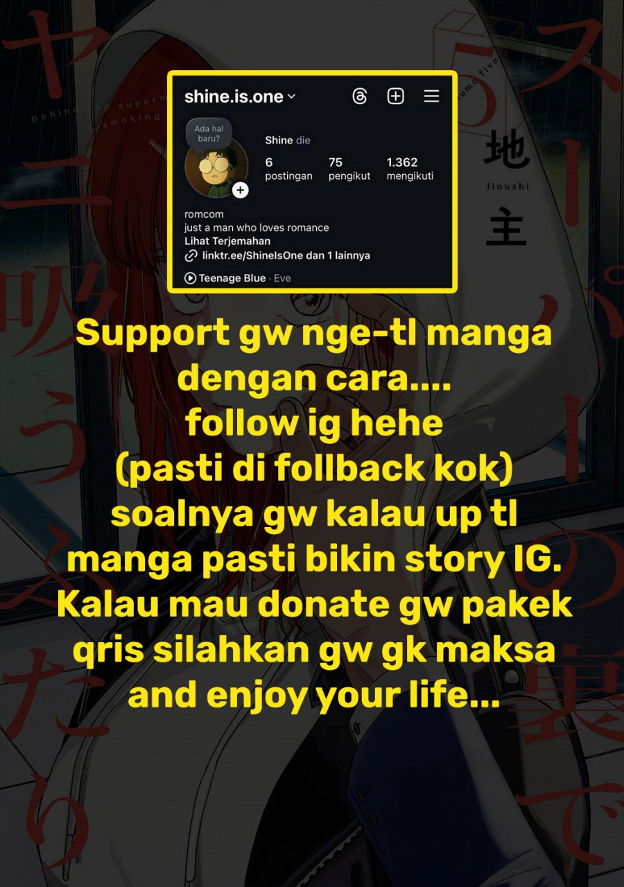 A Story About Smoking at the Back of the Supermarket (Super no Ura de Yani Suu Futari) Chapter 38 Bahasa Indonesia