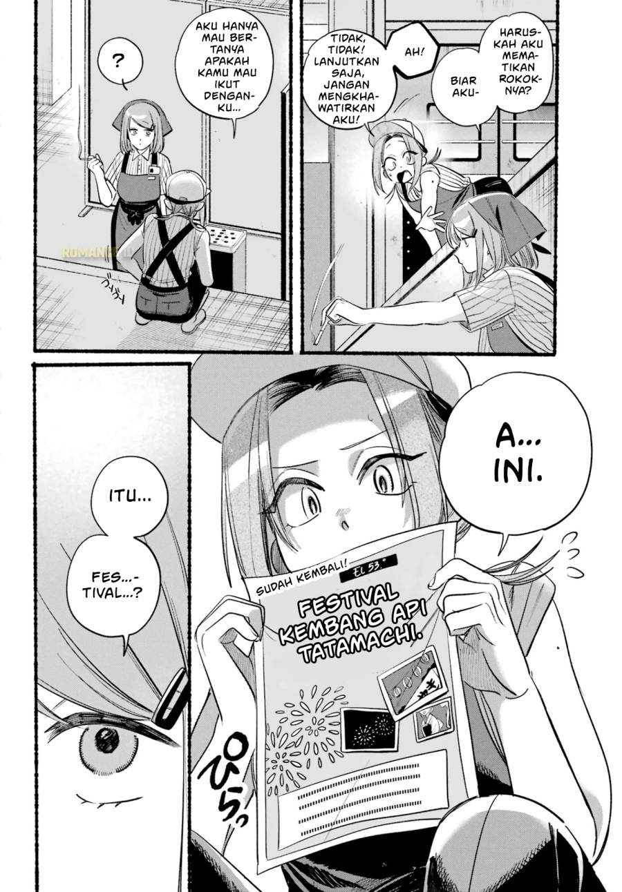 A Story About Smoking at the Back of the Supermarket (Super no Ura de Yani Suu Futari) Chapter 41 Bahasa Indonesia