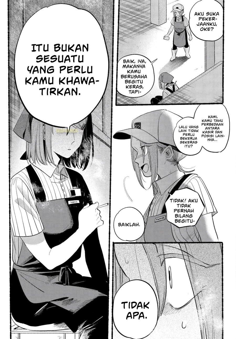 A Story About Smoking at the Back of the Supermarket (Super no Ura de Yani Suu Futari) Chapter 43 Bahasa Indonesia
