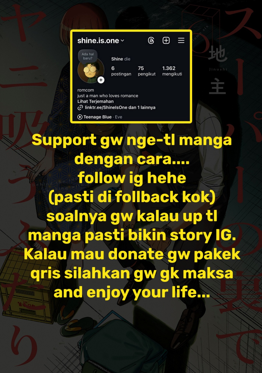 A Story About Smoking at the Back of the Supermarket (Super no Ura de Yani Suu Futari) Chapter 43 Bahasa Indonesia