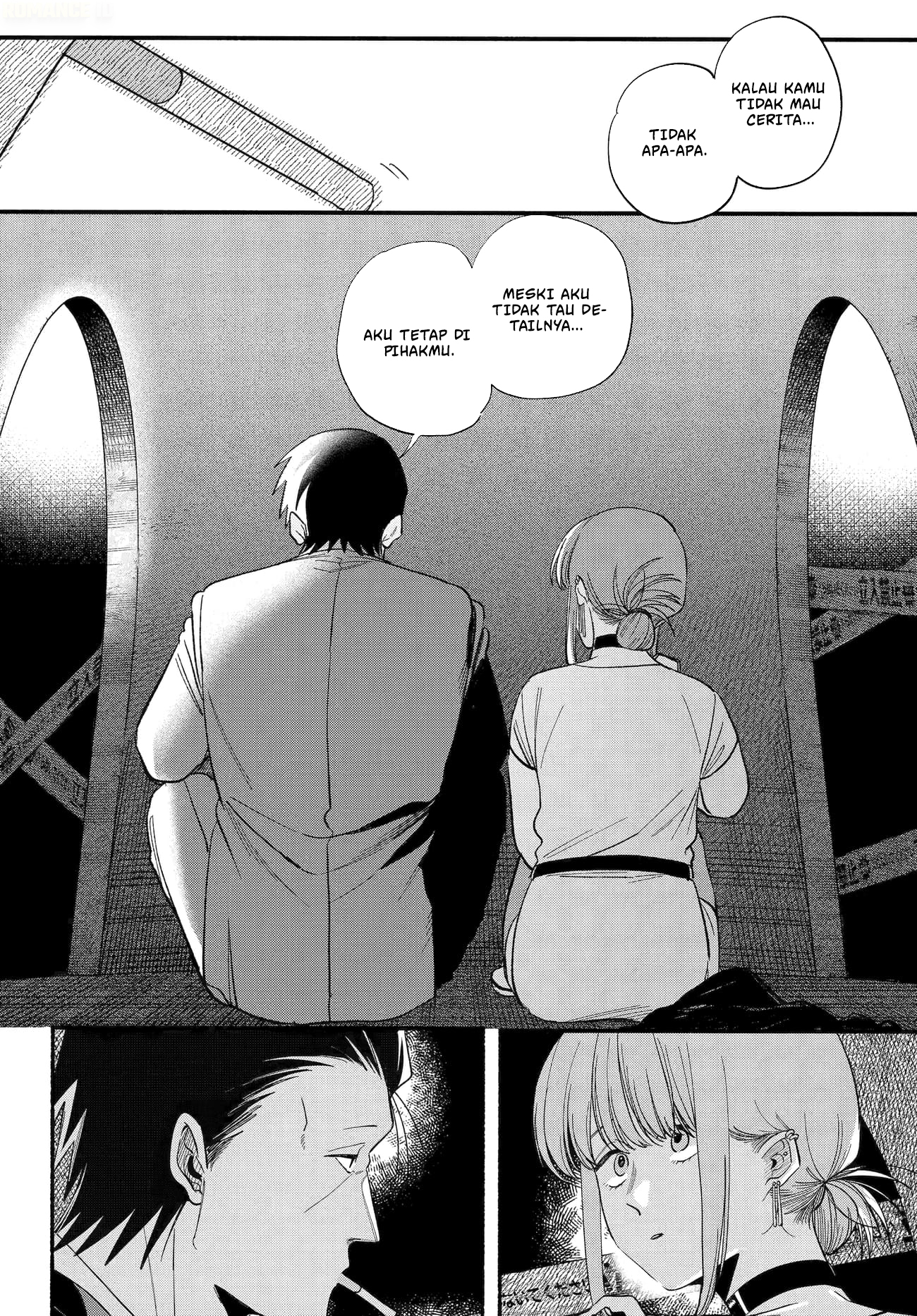 A Story About Smoking at the Back of the Supermarket (Super no Ura de Yani Suu Futari) Chapter 49 Bahasa Indonesia