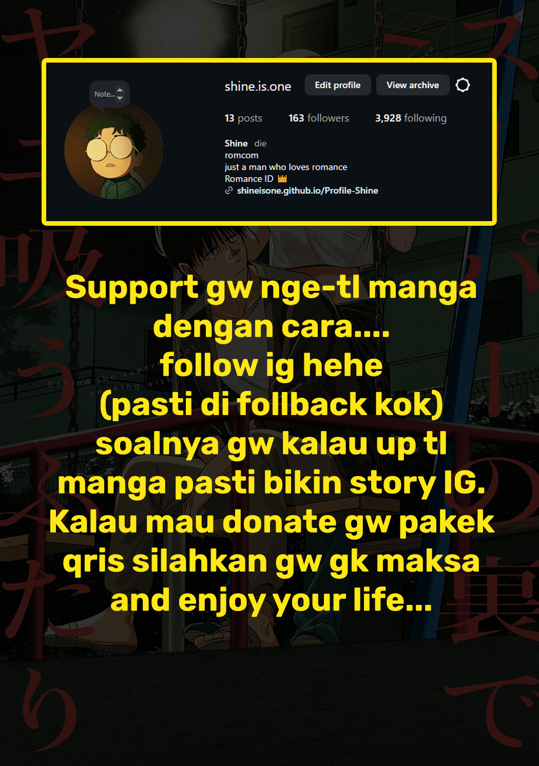 A Story About Smoking at the Back of the Supermarket (Super no Ura de Yani Suu Futari) Chapter 49 Bahasa Indonesia