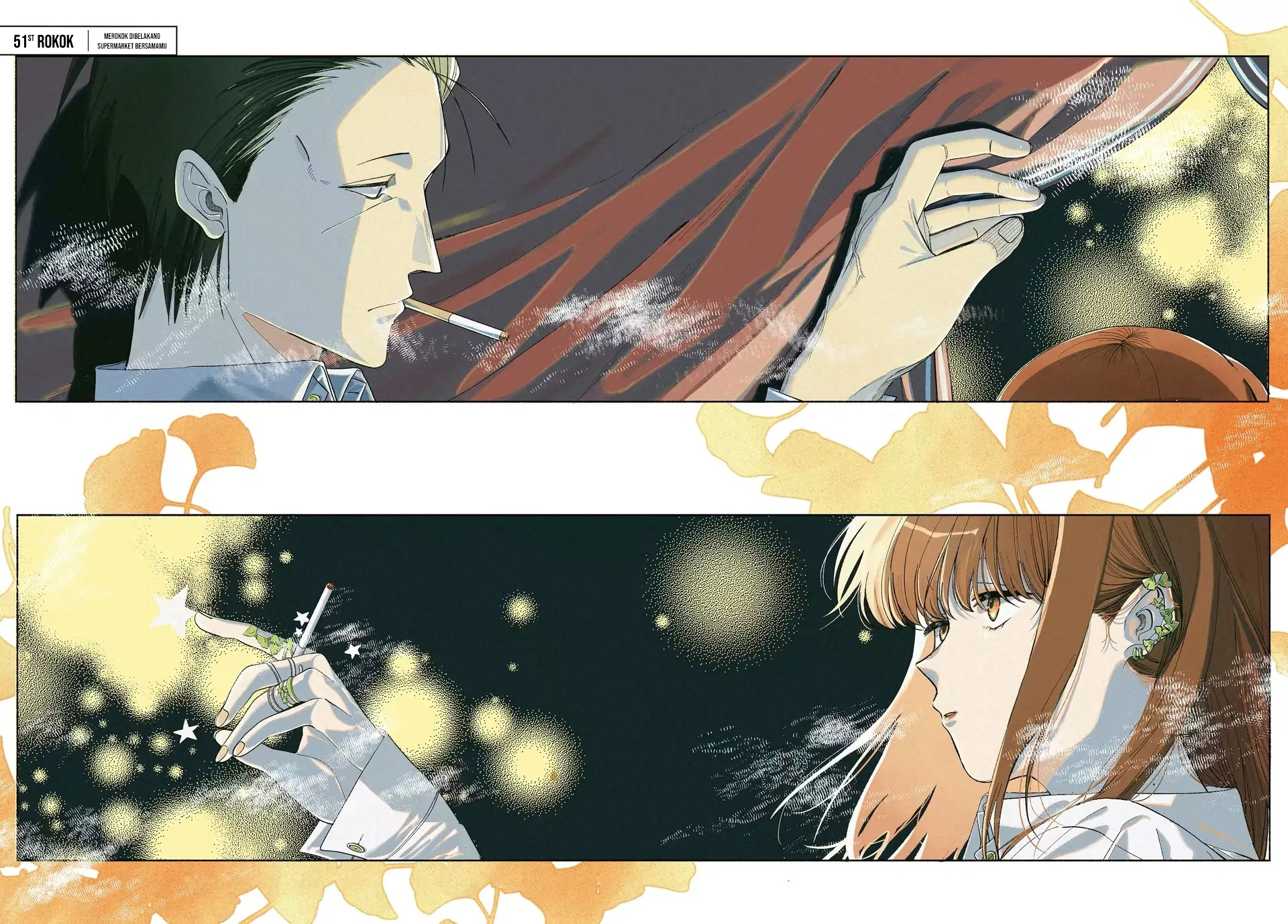 A Story About Smoking at the Back of the Supermarket (Super no Ura de Yani Suu Futari) Chapter 51 Bahasa Indonesia