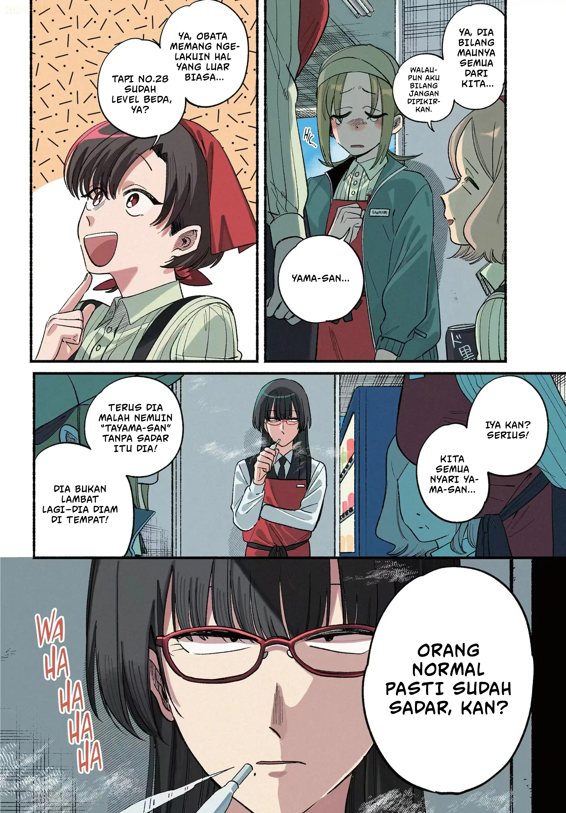 A Story About Smoking at the Back of the Supermarket (Super no Ura de Yani Suu Futari) Chapter 51 Bahasa Indonesia