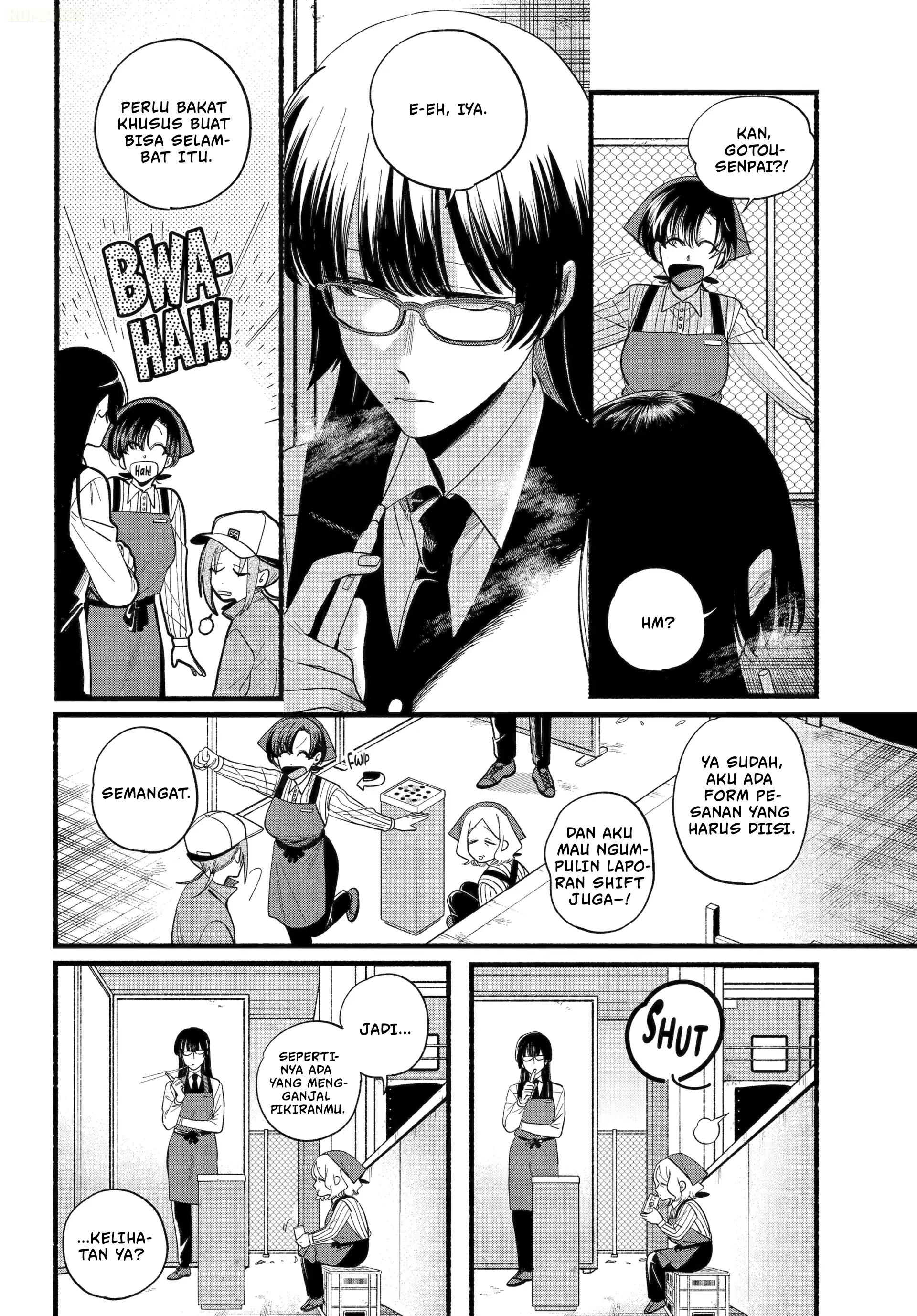A Story About Smoking at the Back of the Supermarket (Super no Ura de Yani Suu Futari) Chapter 51 Bahasa Indonesia