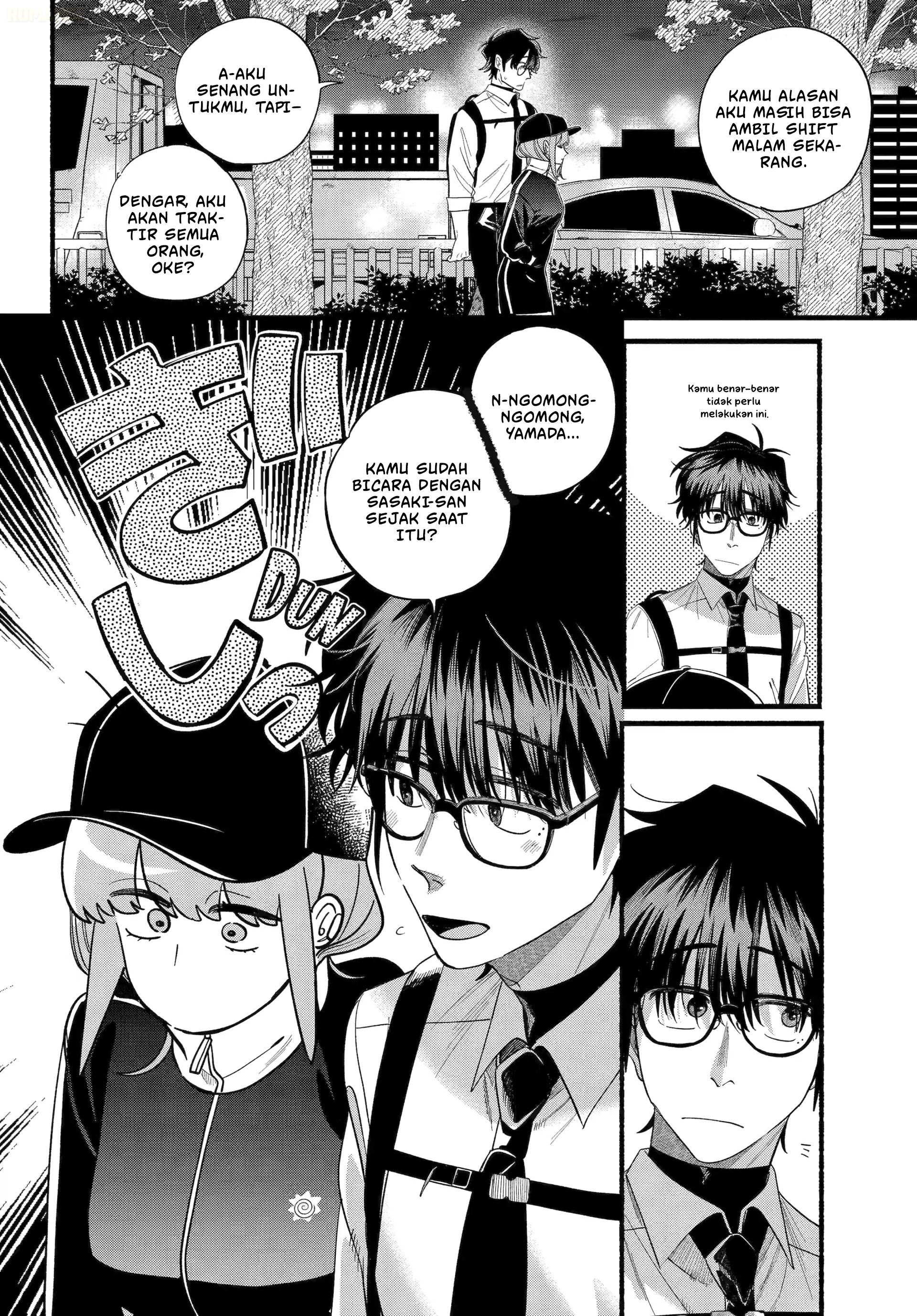 A Story About Smoking at the Back of the Supermarket (Super no Ura de Yani Suu Futari) Chapter 51 Bahasa Indonesia