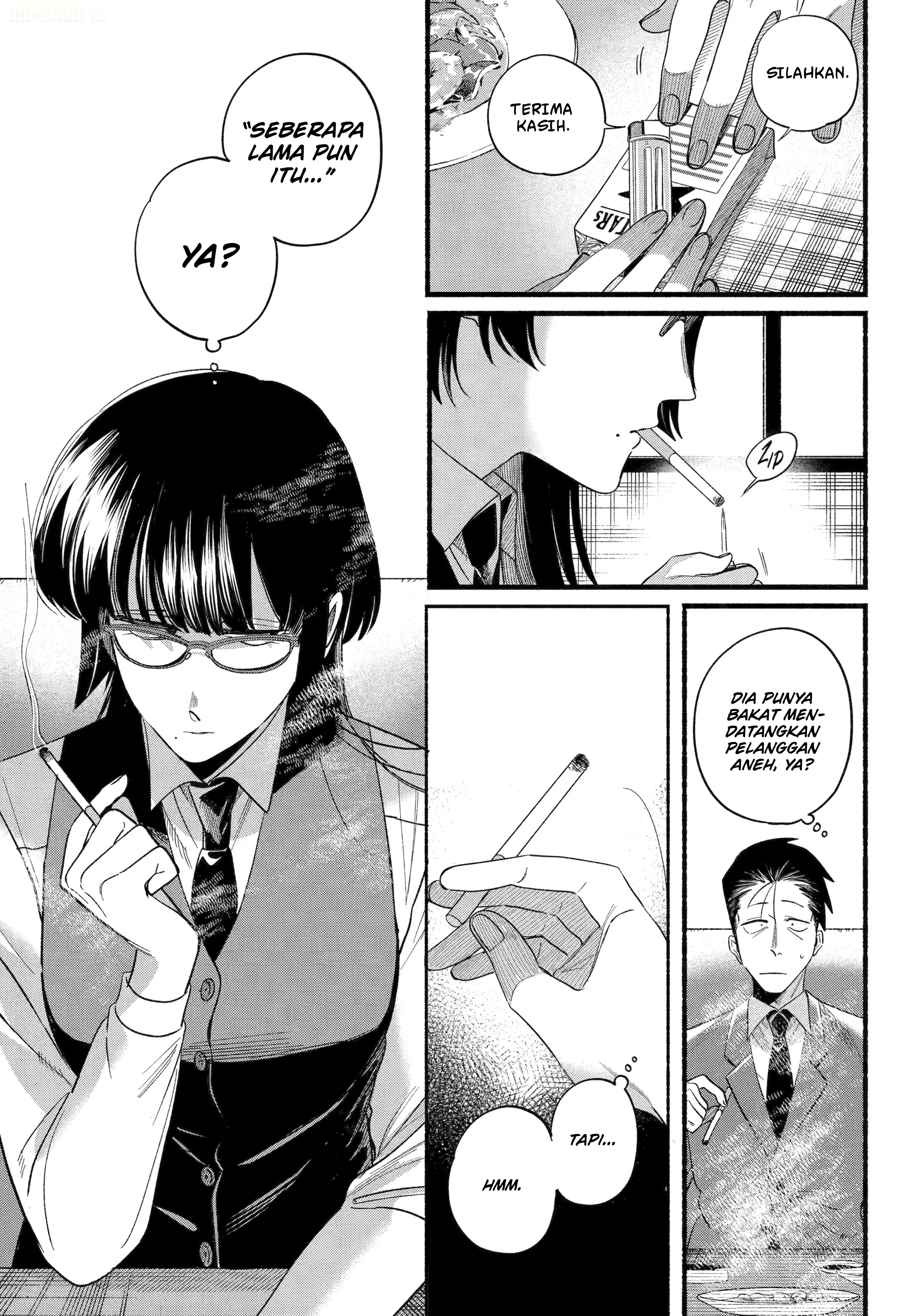 A Story About Smoking at the Back of the Supermarket (Super no Ura de Yani Suu Futari) Chapter 51 Bahasa Indonesia
