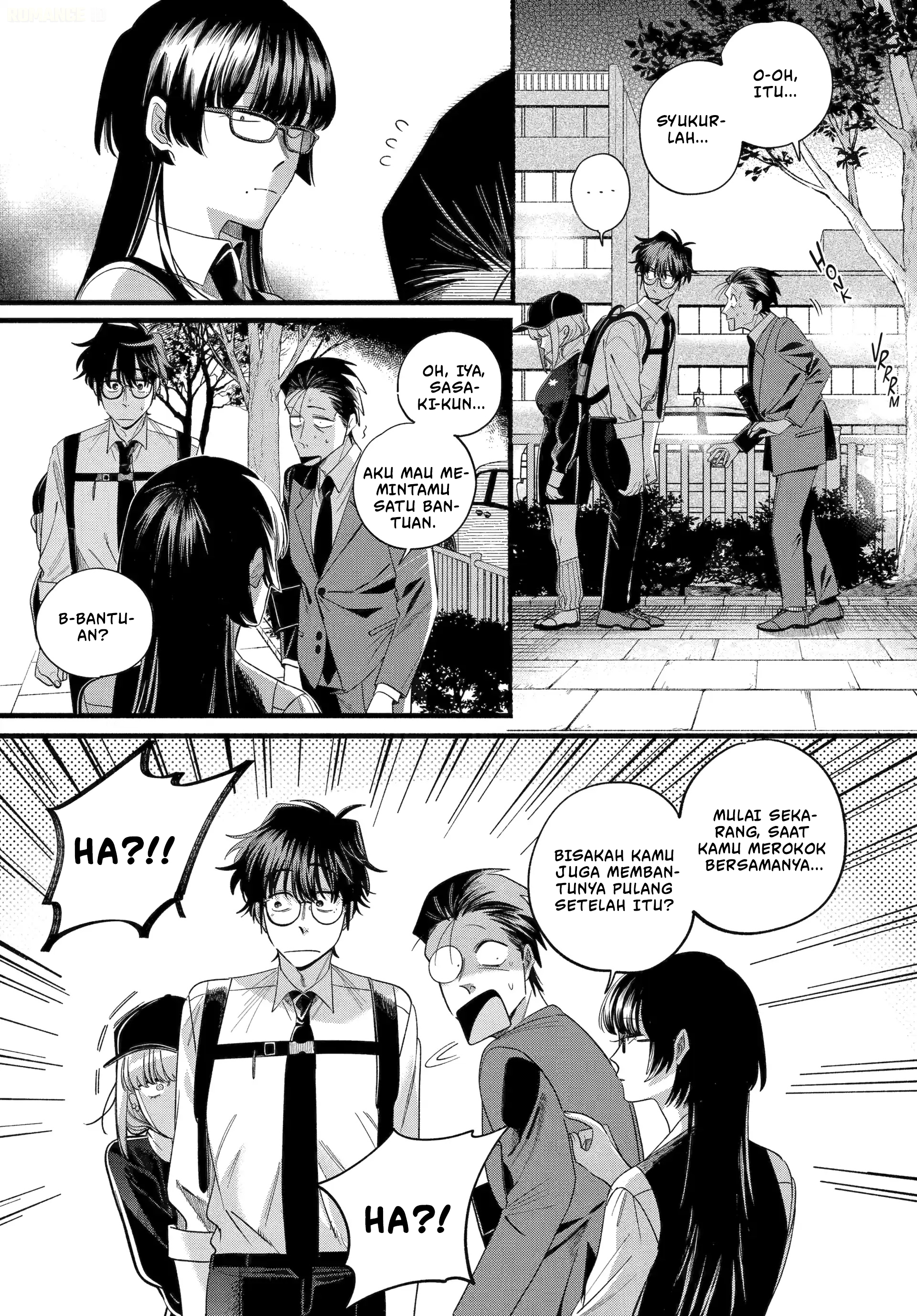 A Story About Smoking at the Back of the Supermarket (Super no Ura de Yani Suu Futari) Chapter 51 Bahasa Indonesia