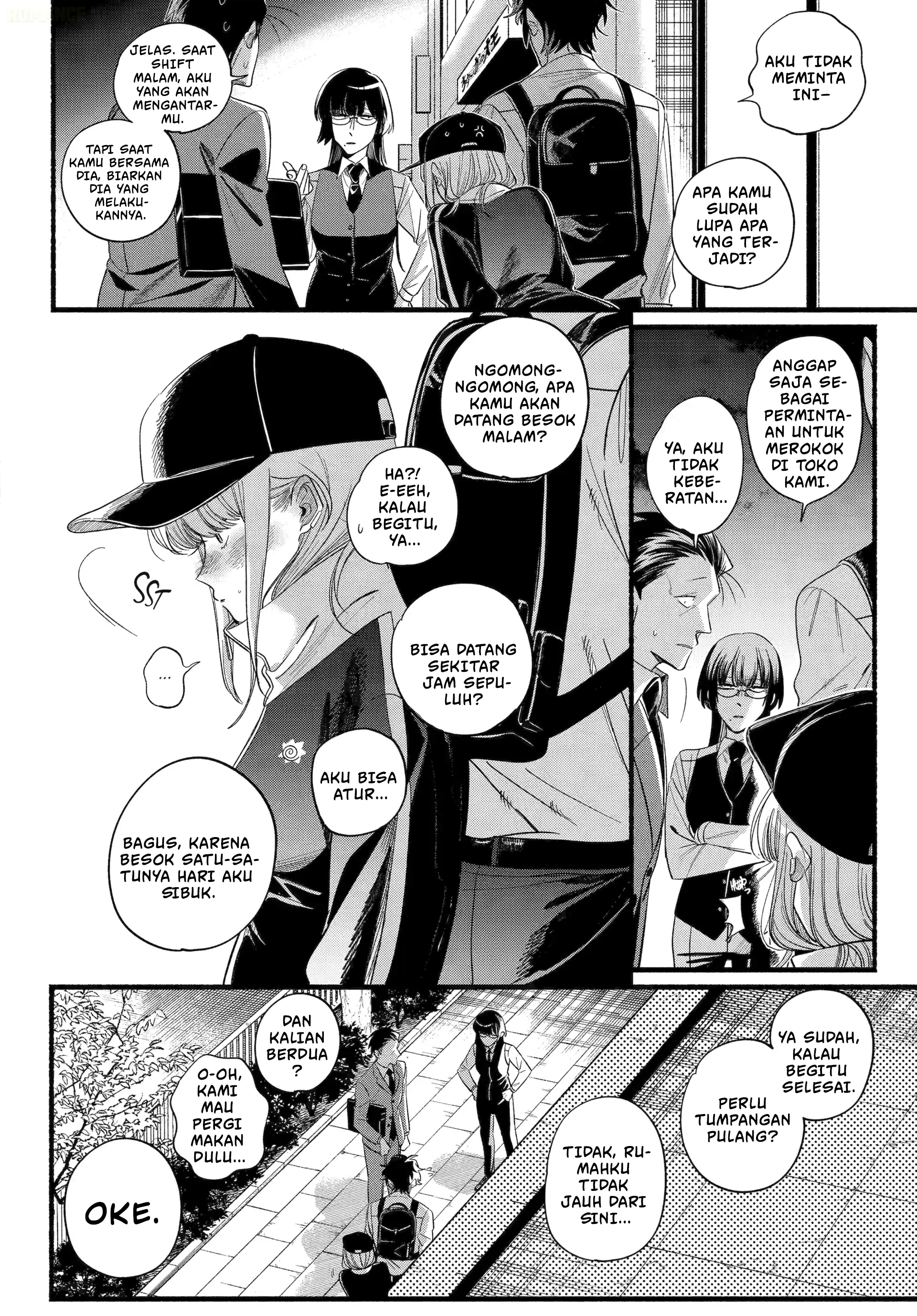 A Story About Smoking at the Back of the Supermarket (Super no Ura de Yani Suu Futari) Chapter 51 Bahasa Indonesia