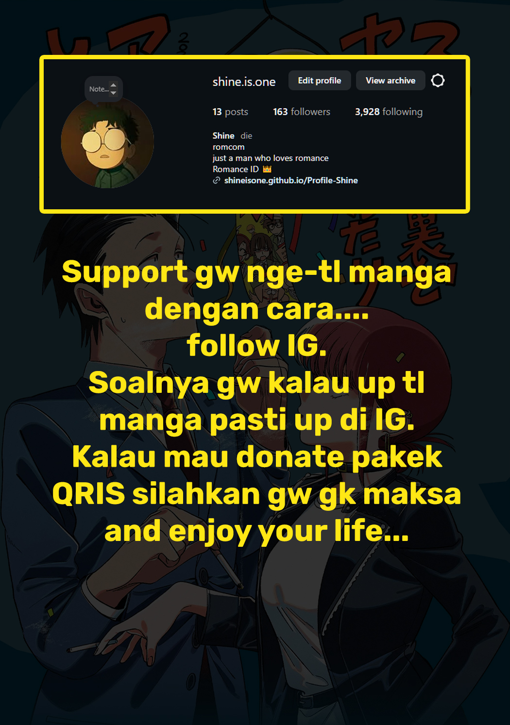 A Story About Smoking at the Back of the Supermarket (Super no Ura de Yani Suu Futari) Chapter 52 Bahasa Indonesia