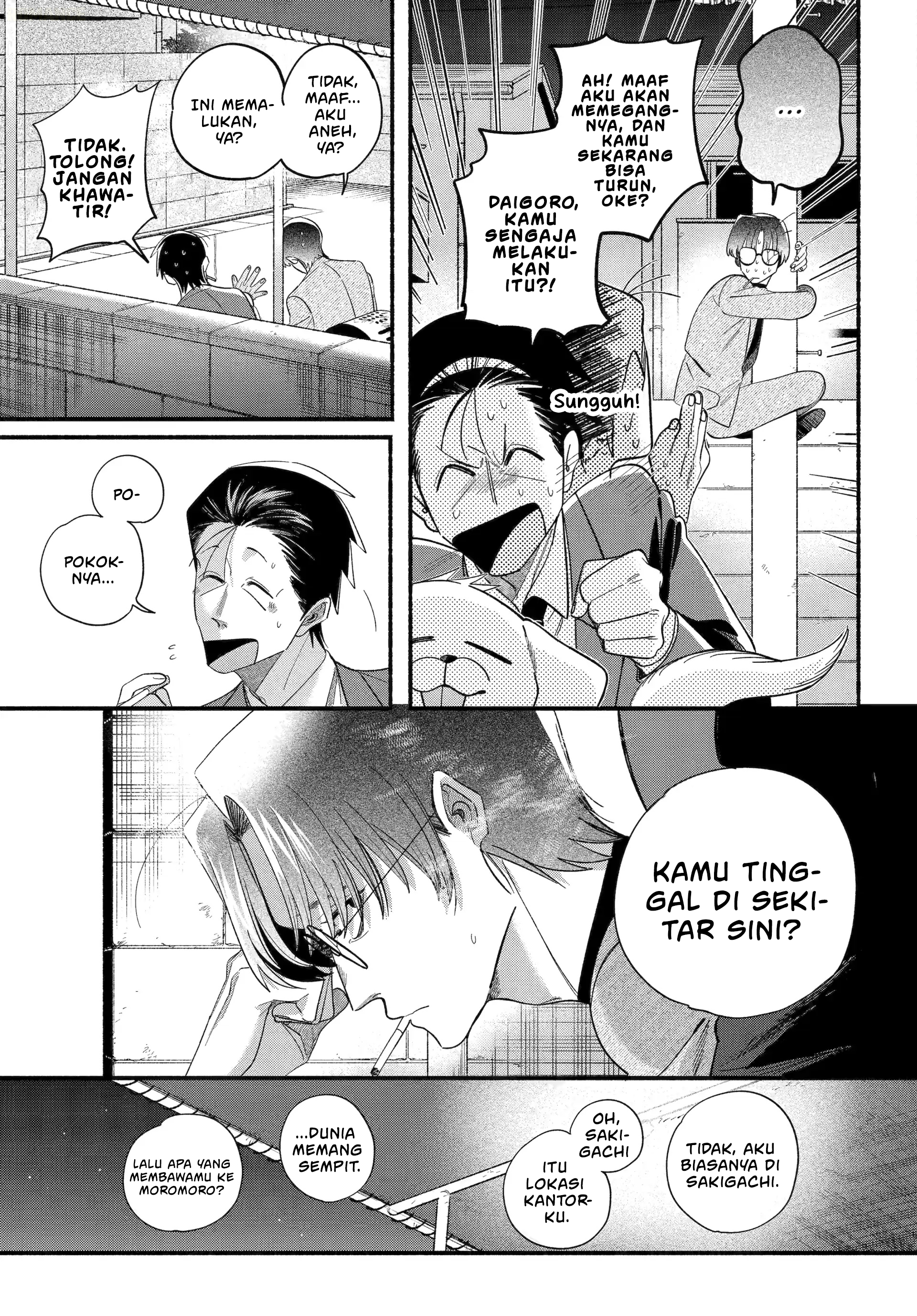 A Story About Smoking at the Back of the Supermarket (Super no Ura de Yani Suu Futari) Chapter 54 Bahasa Indonesia