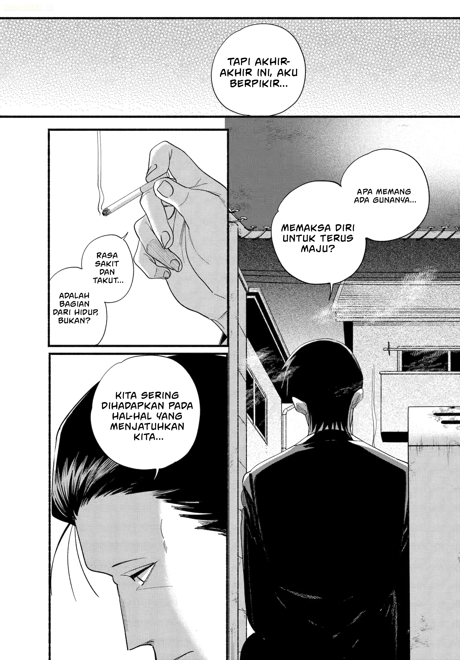 A Story About Smoking at the Back of the Supermarket (Super no Ura de Yani Suu Futari) Chapter 54 Bahasa Indonesia