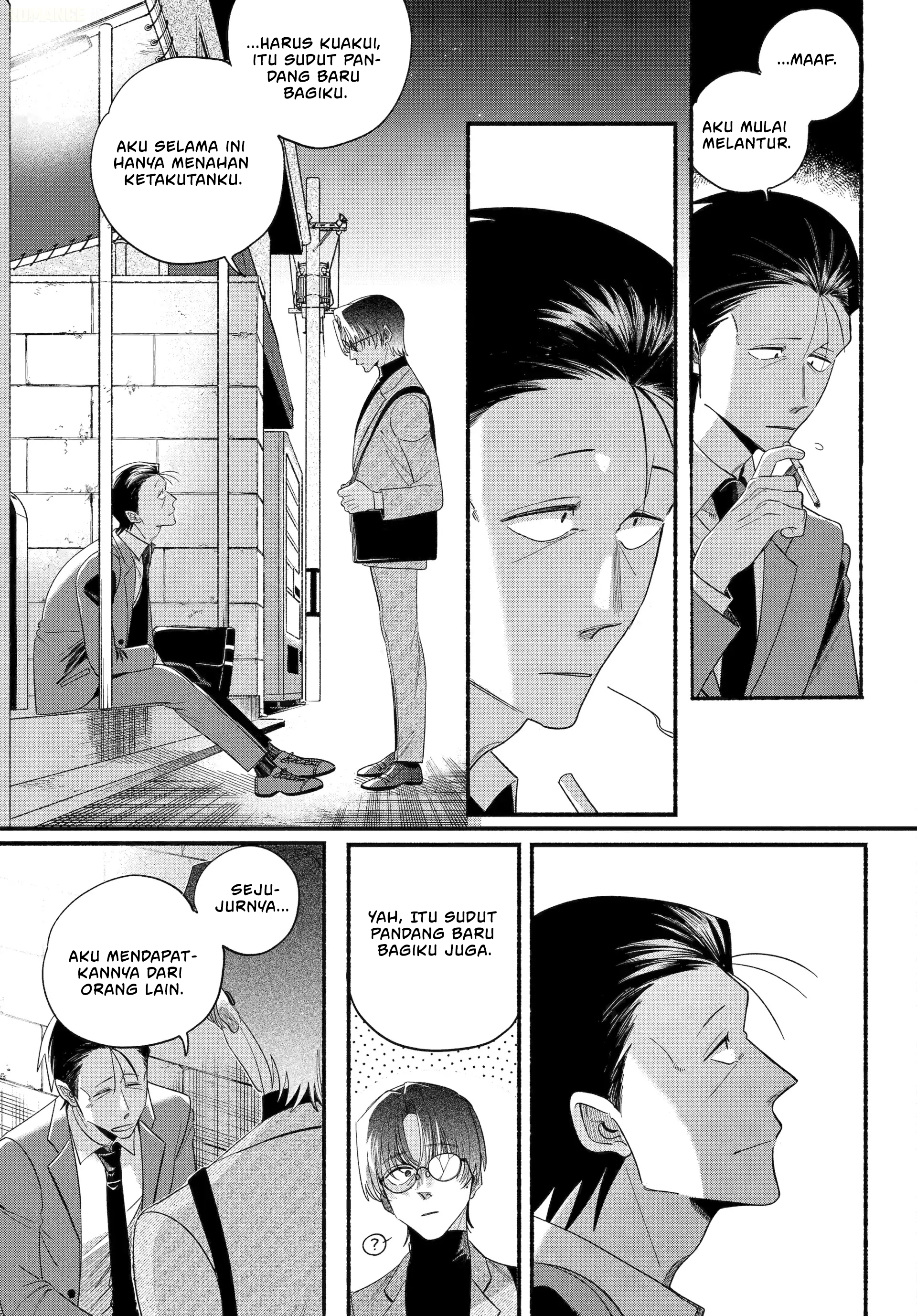 A Story About Smoking at the Back of the Supermarket (Super no Ura de Yani Suu Futari) Chapter 54 Bahasa Indonesia
