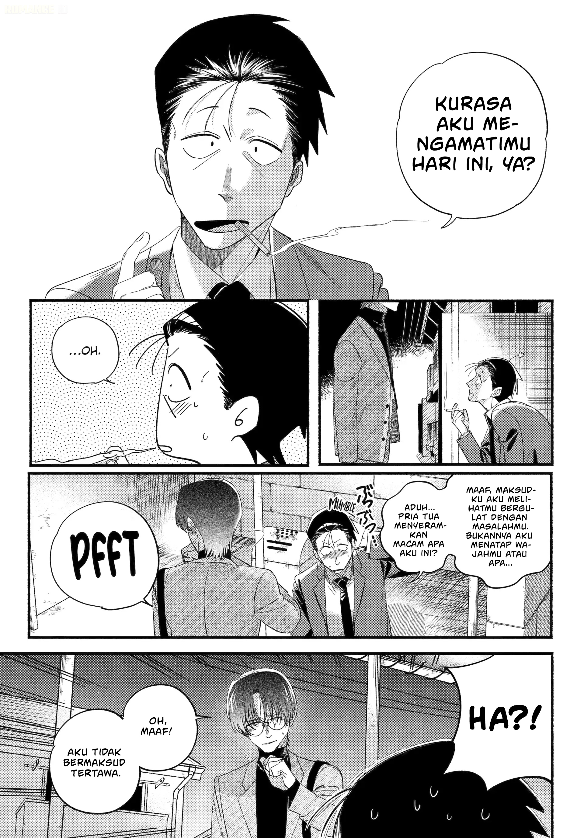 A Story About Smoking at the Back of the Supermarket (Super no Ura de Yani Suu Futari) Chapter 54 Bahasa Indonesia