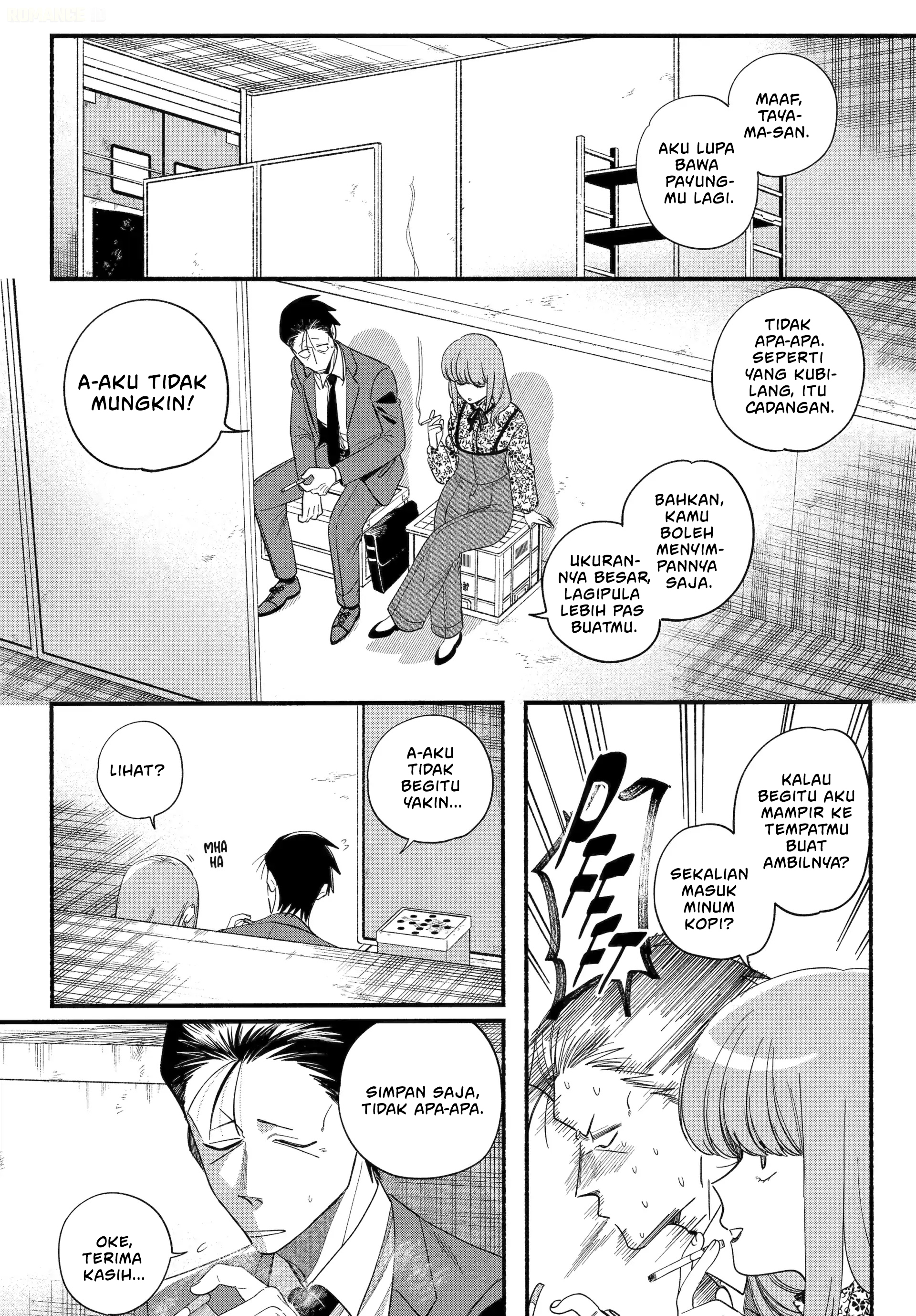 A Story About Smoking at the Back of the Supermarket (Super no Ura de Yani Suu Futari) Chapter 55 Bahasa Indonesia