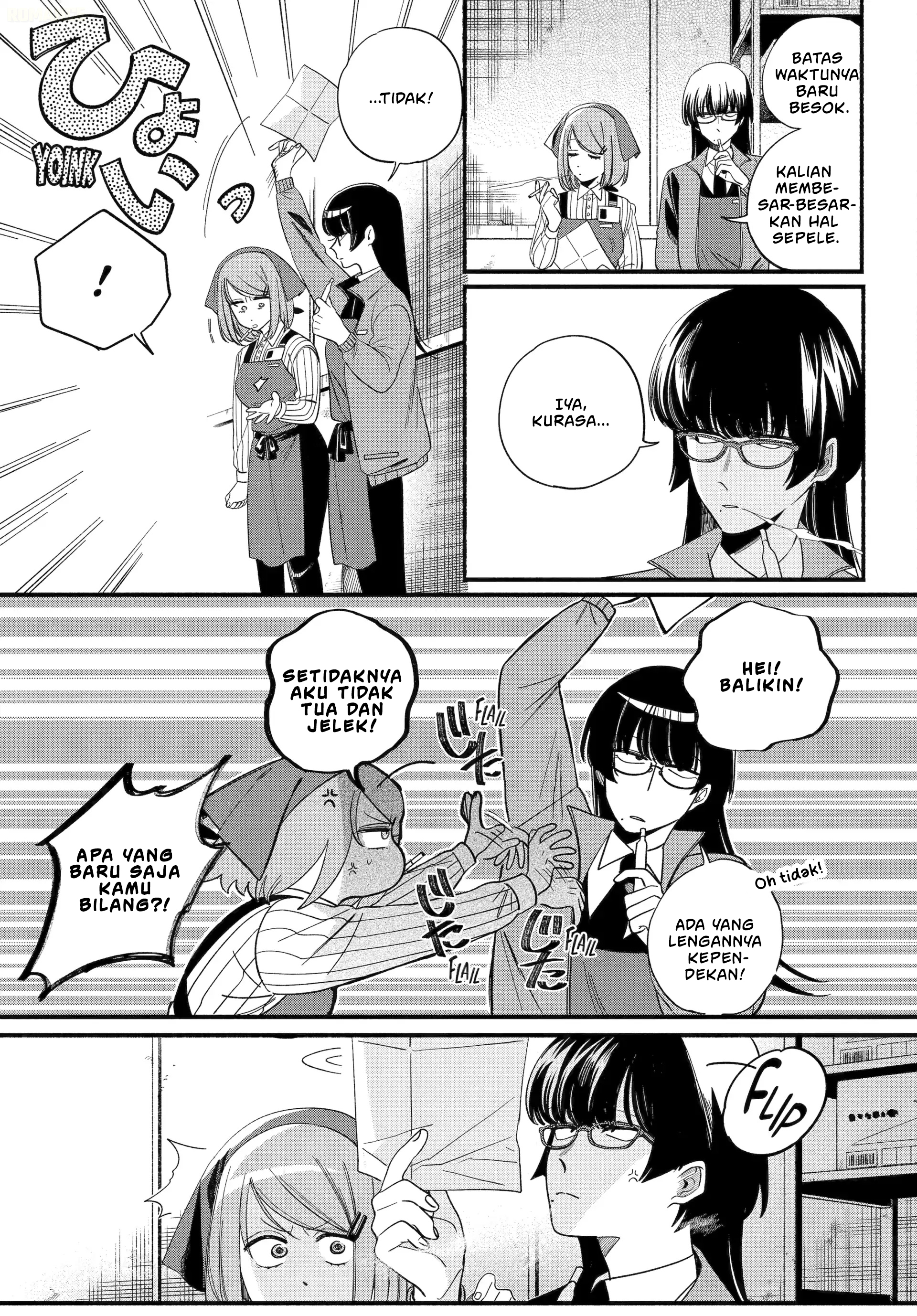 A Story About Smoking at the Back of the Supermarket (Super no Ura de Yani Suu Futari) Chapter 55 Bahasa Indonesia