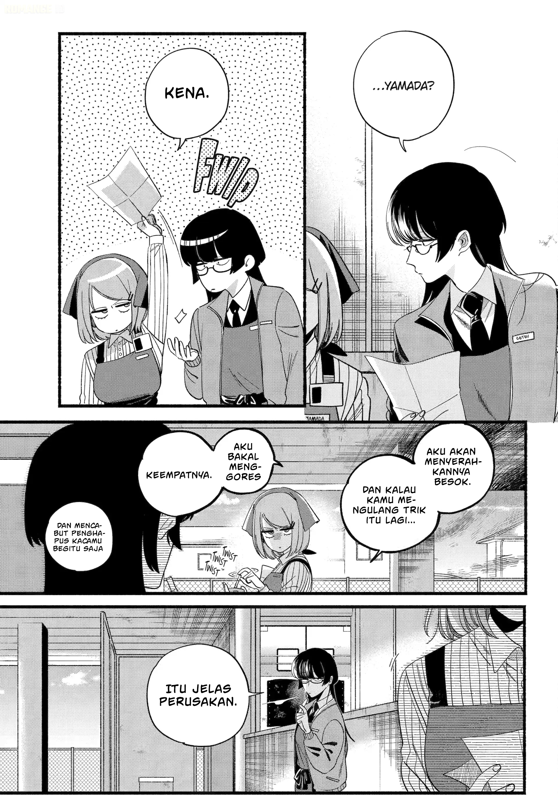 A Story About Smoking at the Back of the Supermarket (Super no Ura de Yani Suu Futari) Chapter 55 Bahasa Indonesia
