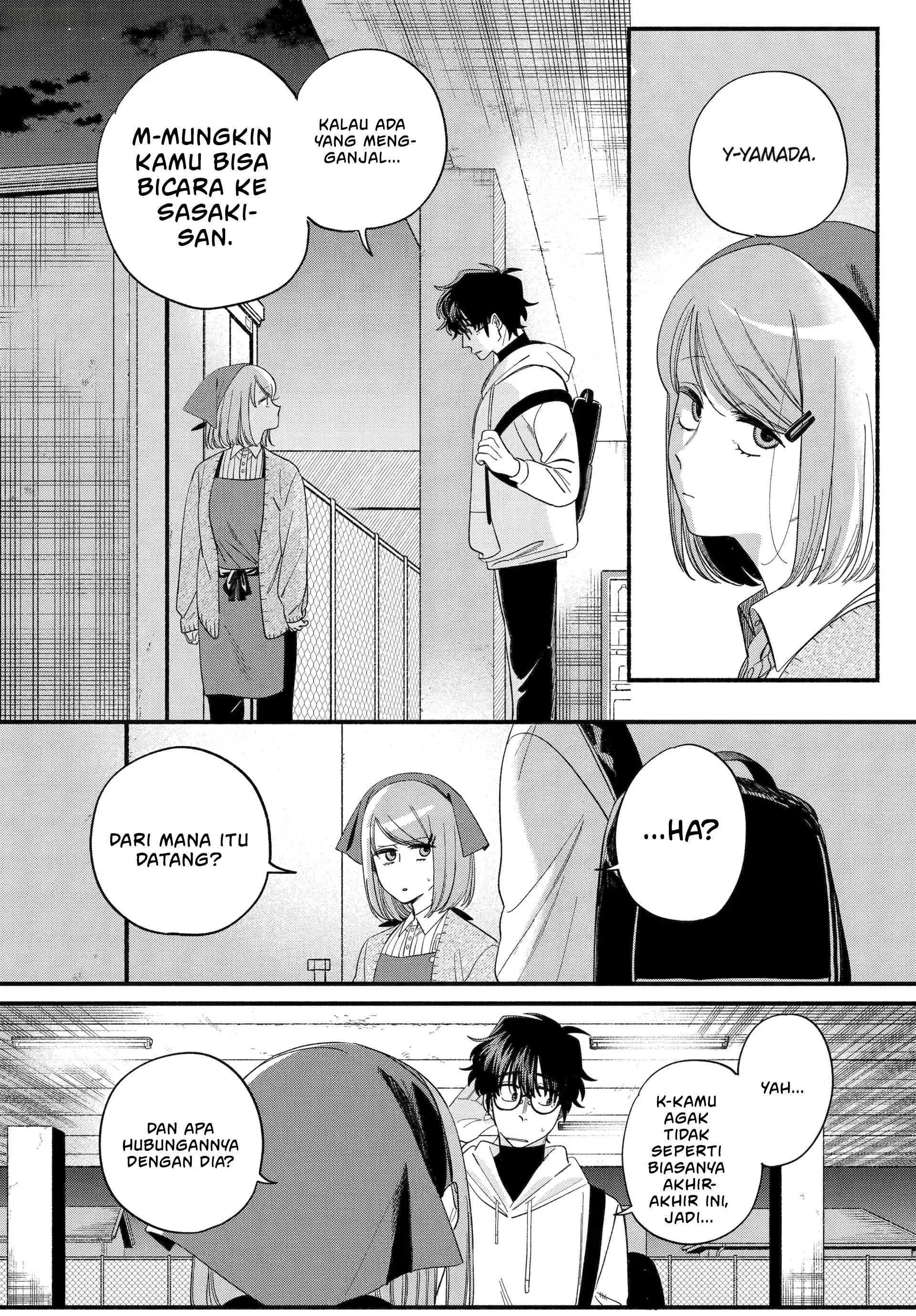 A Story About Smoking at the Back of the Supermarket (Super no Ura de Yani Suu Futari) Chapter 55 Bahasa Indonesia