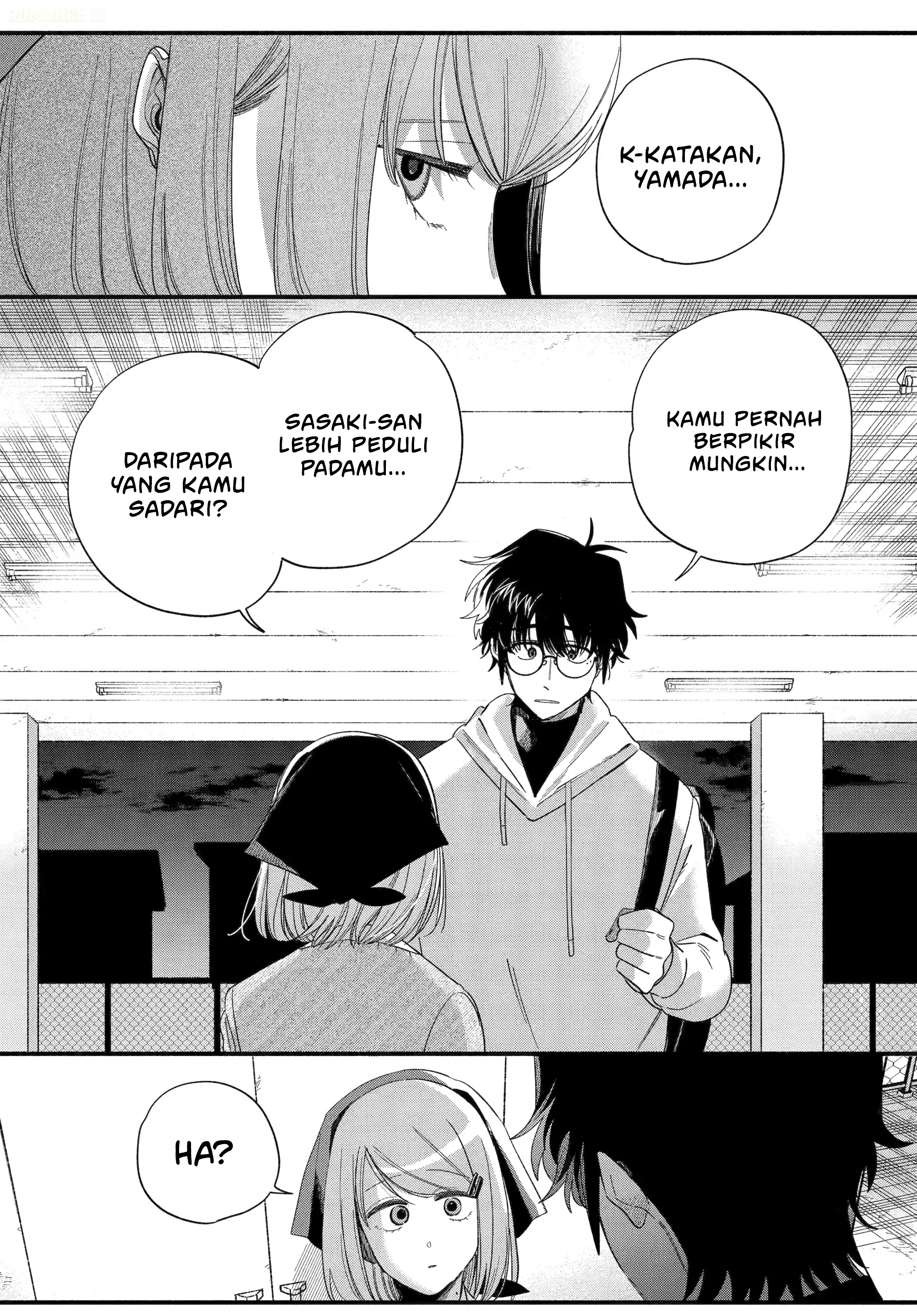A Story About Smoking at the Back of the Supermarket (Super no Ura de Yani Suu Futari) Chapter 55 Bahasa Indonesia