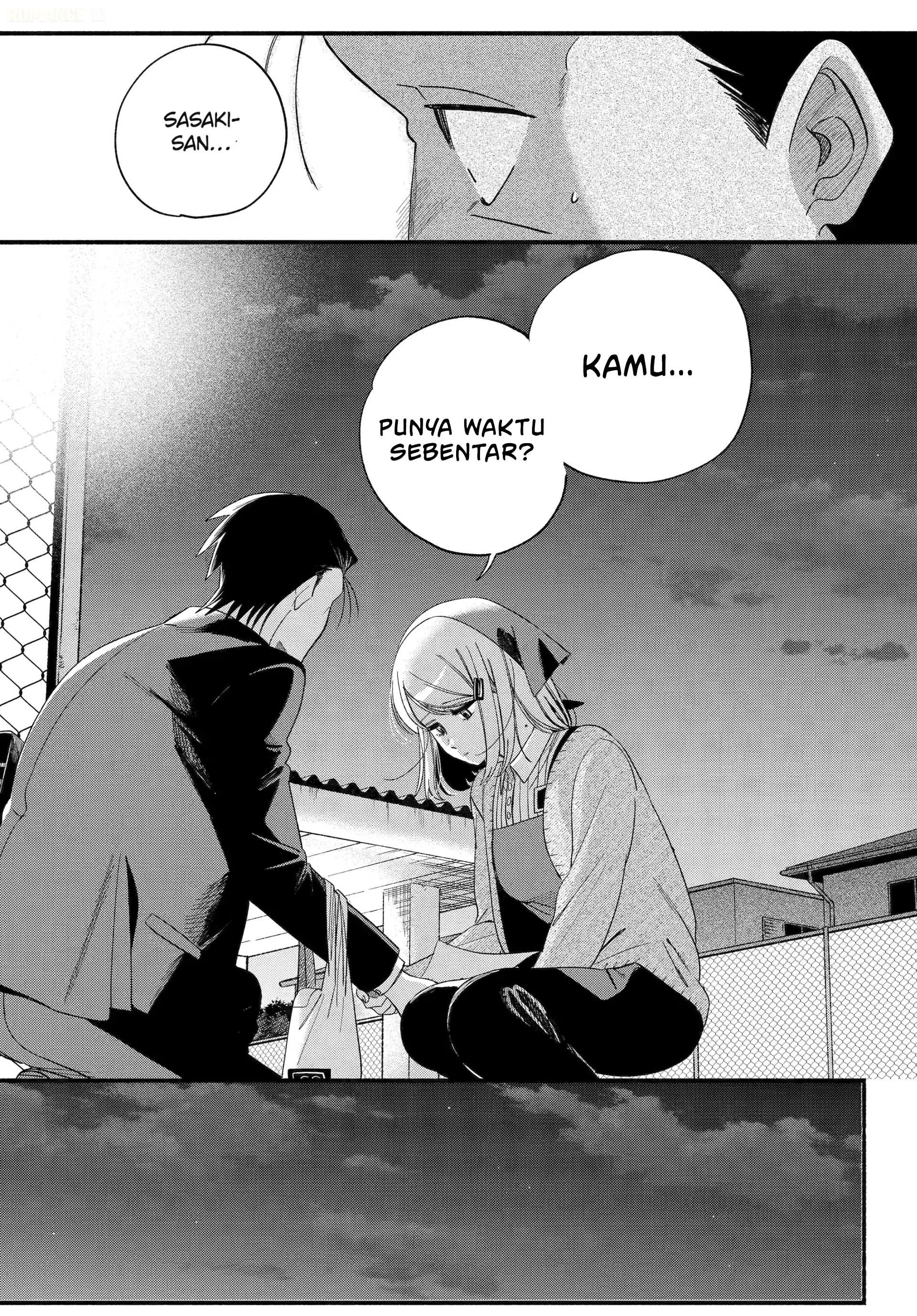 A Story About Smoking at the Back of the Supermarket (Super no Ura de Yani Suu Futari) Chapter 55 Bahasa Indonesia