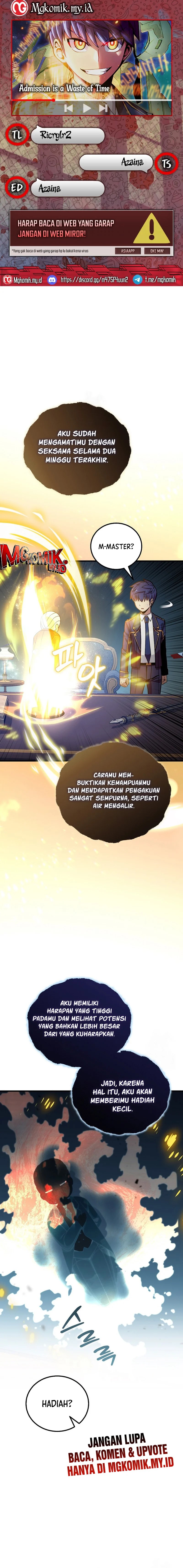 Admission is a Waste of Time Chapter 56 Bahasa Indonesia