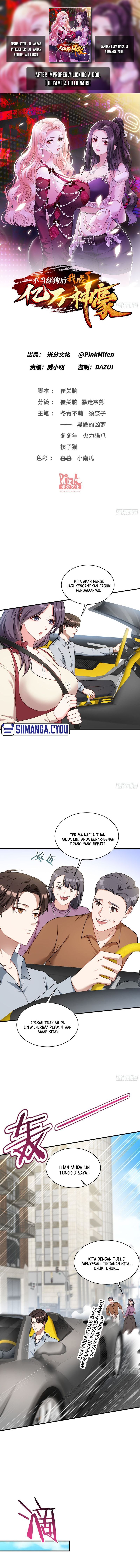 After Improperly Licking a Dog, I Became a Billionaire Chapter 59 Bahasa Indonesia