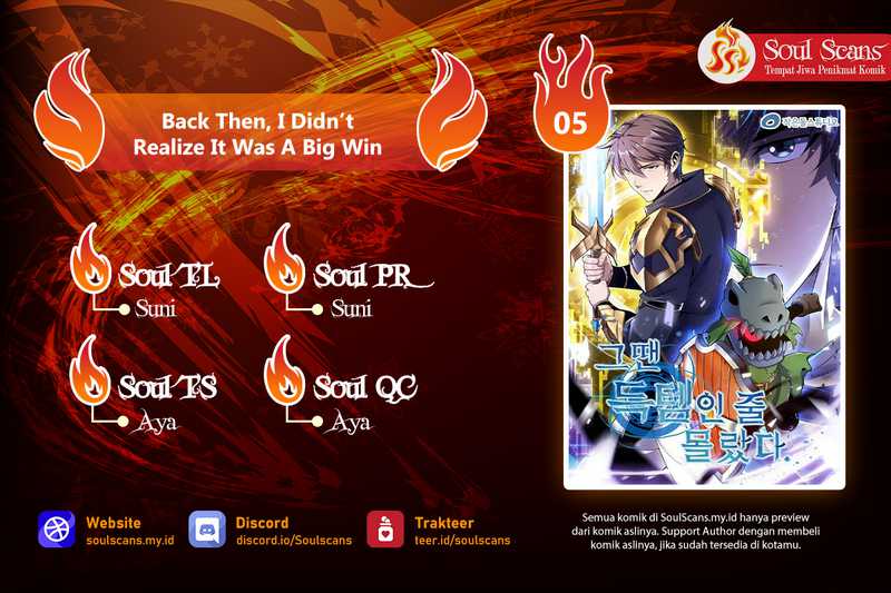 Back Then, I Didn’t Realize It Was A Big Win Chapter 05 Bahasa Indonesia