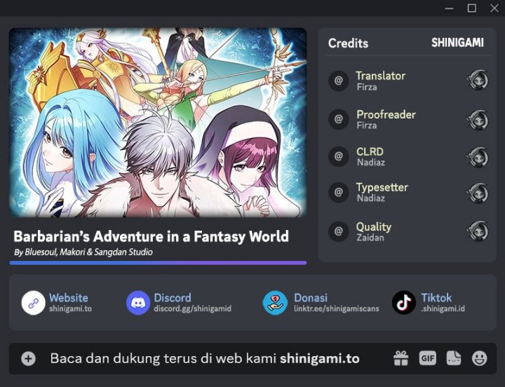 Barbarian’s Adventure In A Fantasy World Chapter 37 Bahasa Indonesia