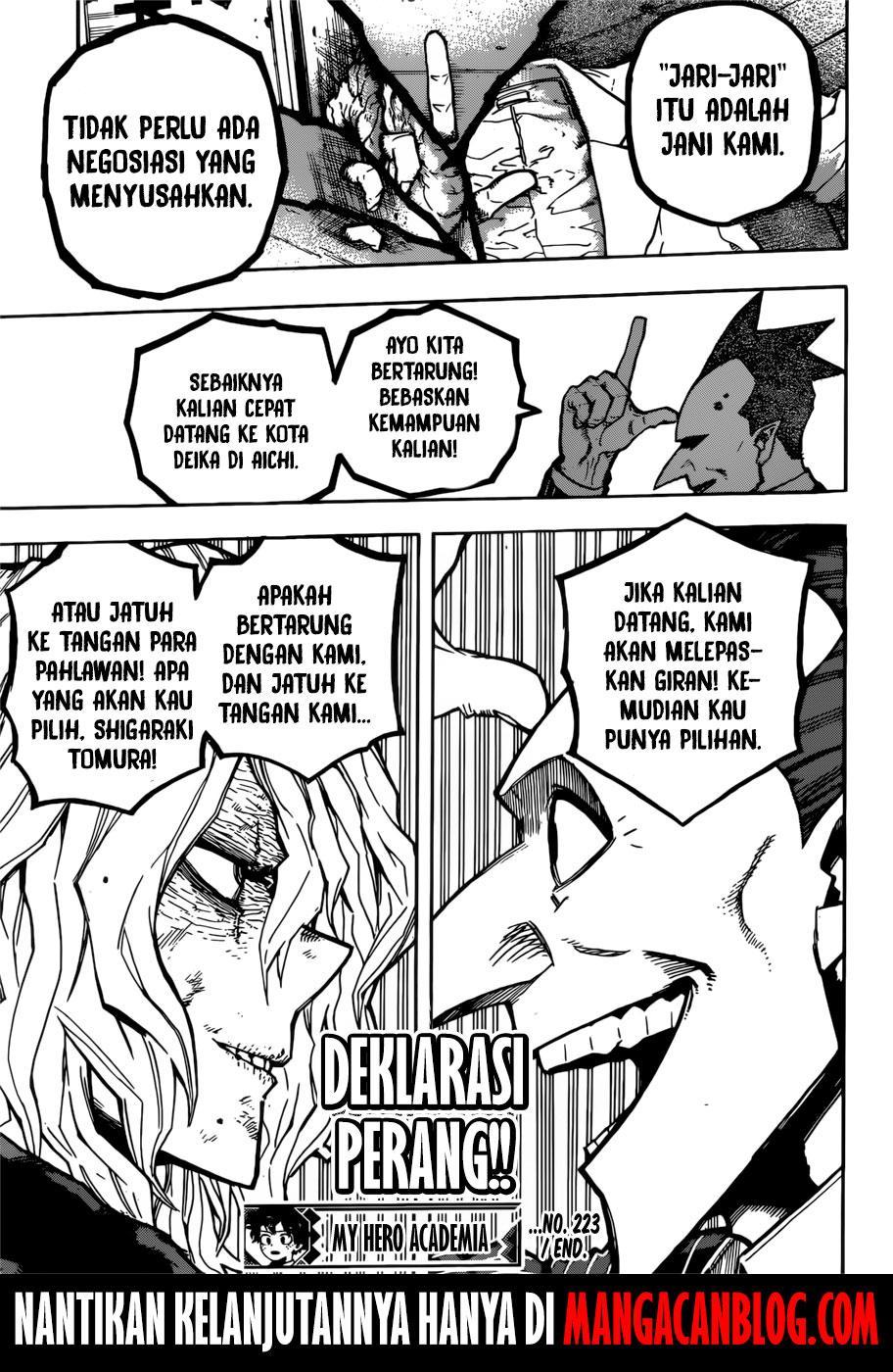 Boku no Hero Academia Chapter 223 Bahasa Indonesia