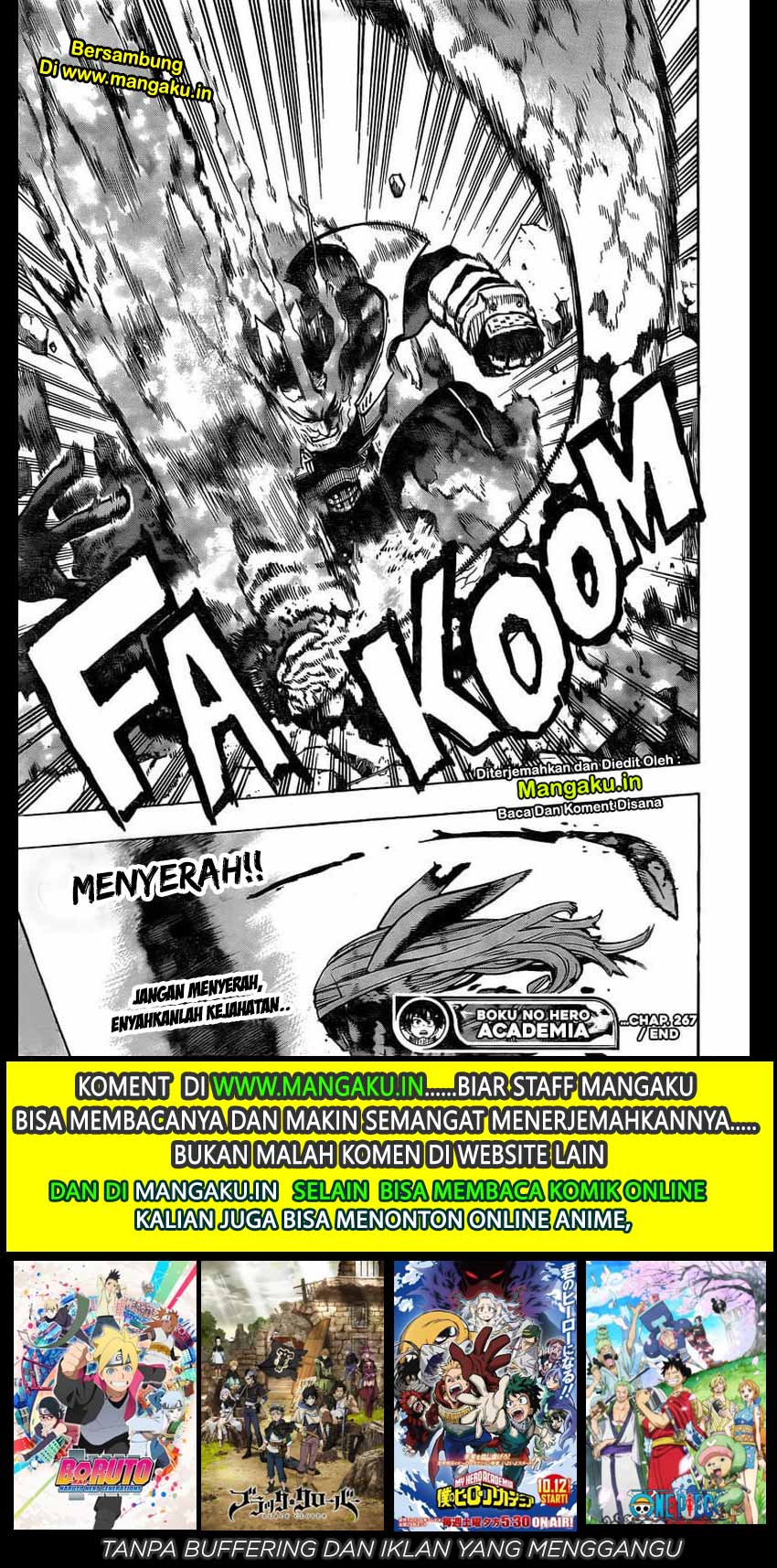 Boku no Hero Academia Chapter 267 Bahasa Indonesia