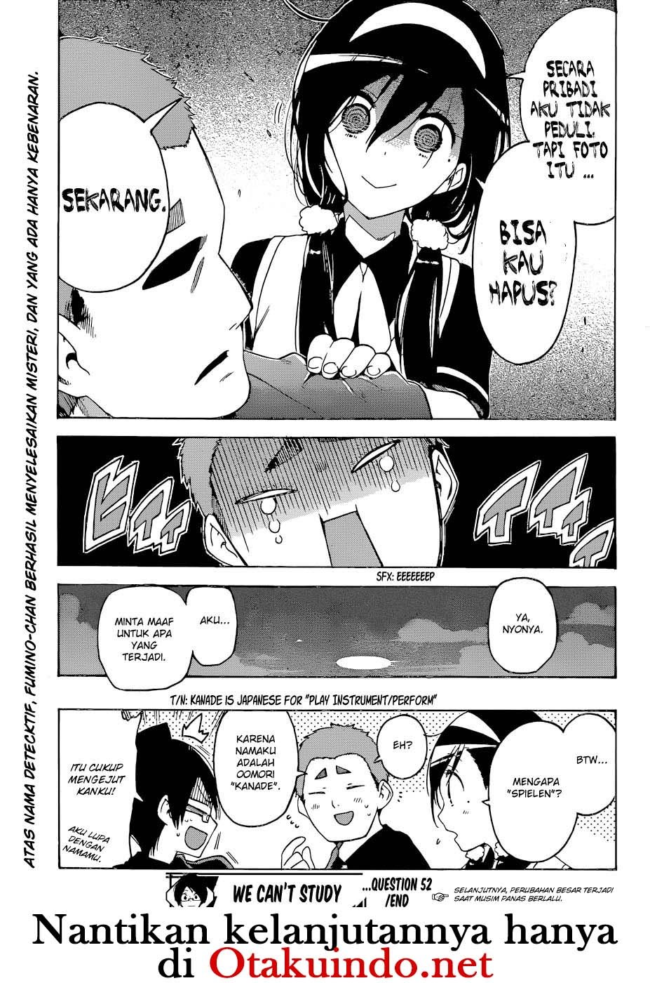 Bokutachi wa Benkyou ga Dekinai Chapter 52 Bahasa Indonesia
