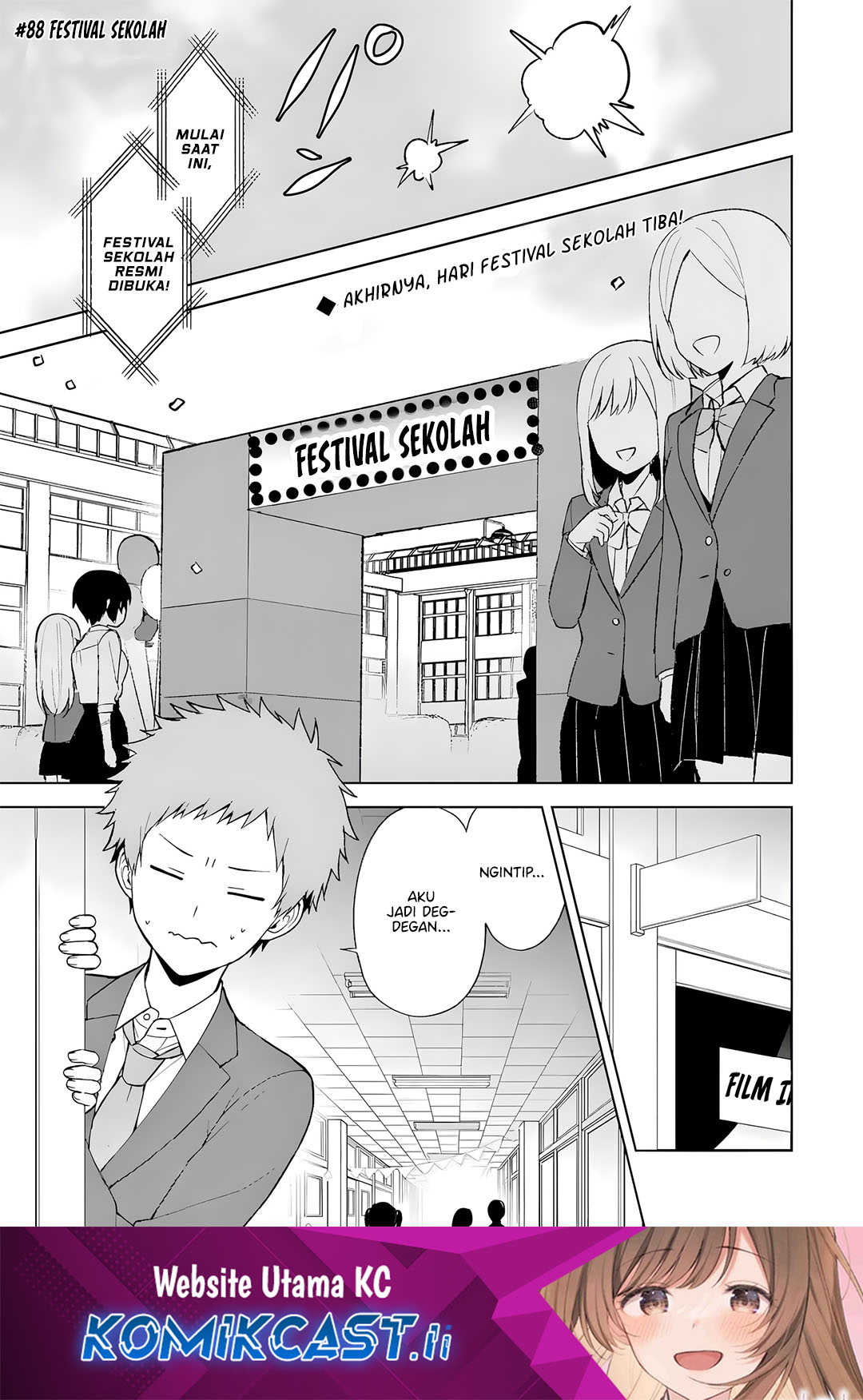 Chikan Saresou ni Natteiru S-kyuu Bishoujo wo Tasuketara Tonari no Seki no Osanajimi datta Chapter 88 Bahasa Indonesia