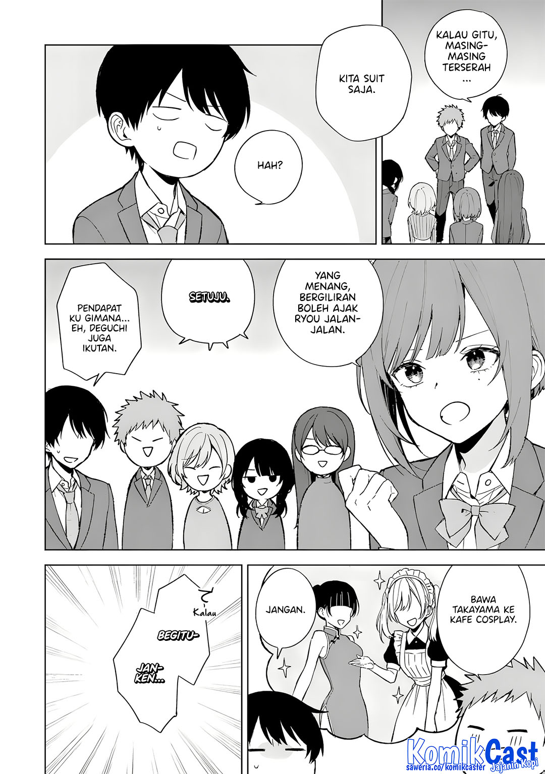 Chikan Saresou ni Natteiru S-kyuu Bishoujo wo Tasuketara Tonari no Seki no Osanajimi datta Chapter 88 Bahasa Indonesia