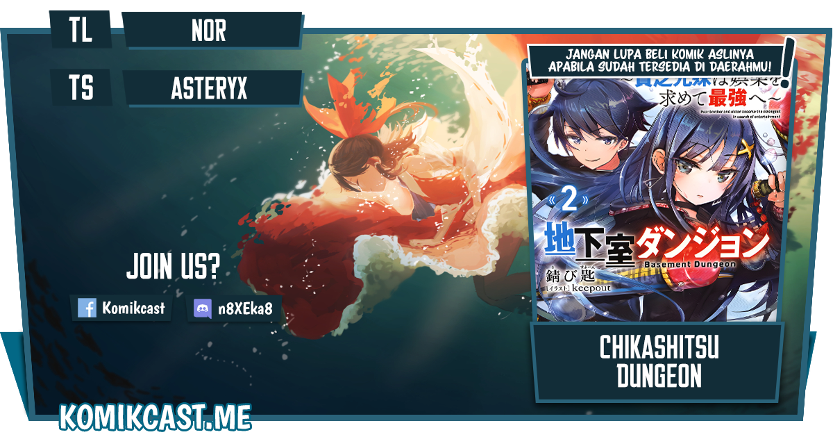 Chikashitsu Dungeon: Binbou Kyoudai wa Goraku o Motomete Saikyou e Chapter 33 Bahasa Indonesia