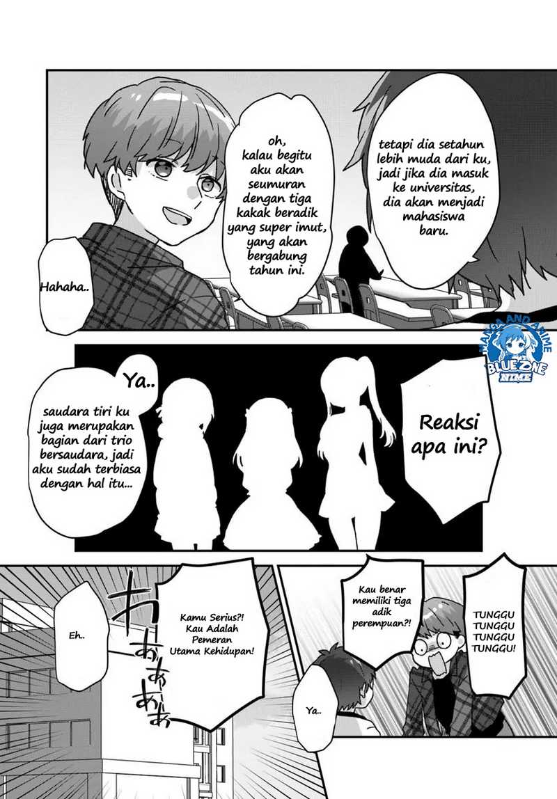 Daigaku Nyuugakuji Kara Uwasa Sareteita Bishoujo San Shimai, Ikiwakareteita Gimai Datta. Chapter 01 Bahasa Indonesia