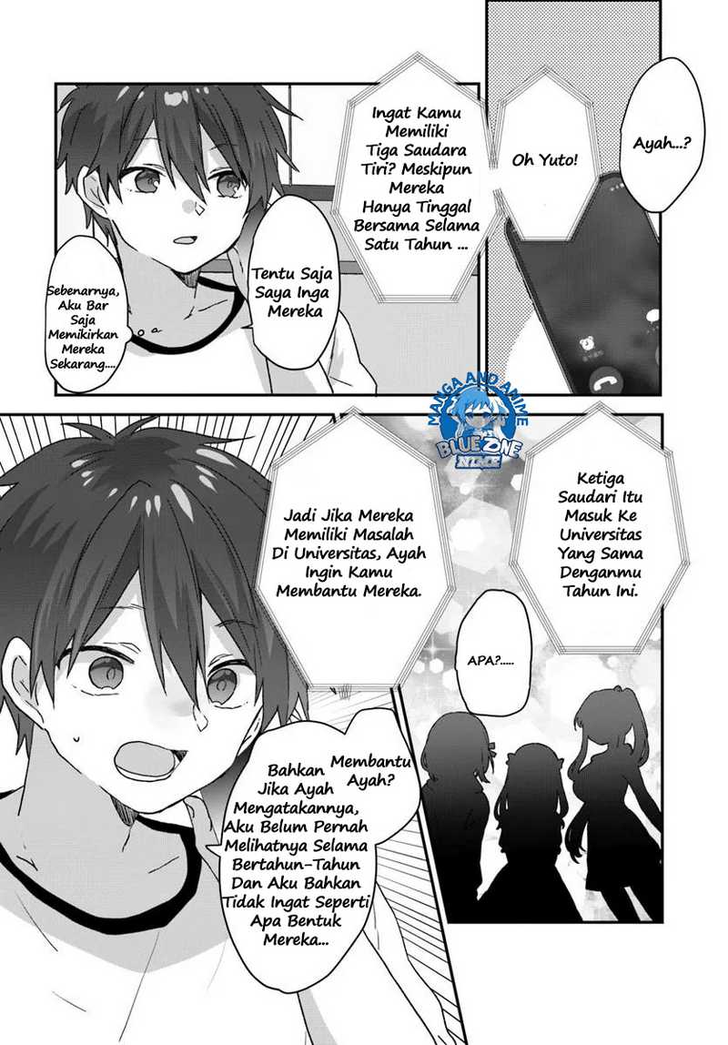 Daigaku Nyuugakuji Kara Uwasa Sareteita Bishoujo San Shimai, Ikiwakareteita Gimai Datta. Chapter 01 Bahasa Indonesia
