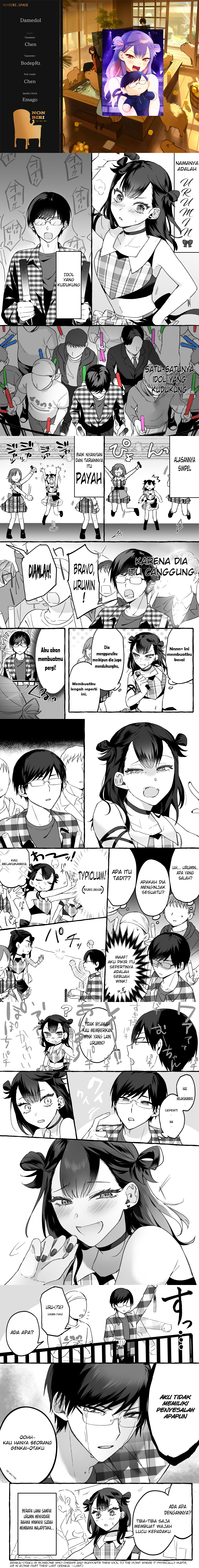 Damedol to Sekai ni Hitori Dake no Fan Chapter 02 Bahasa Indonesia