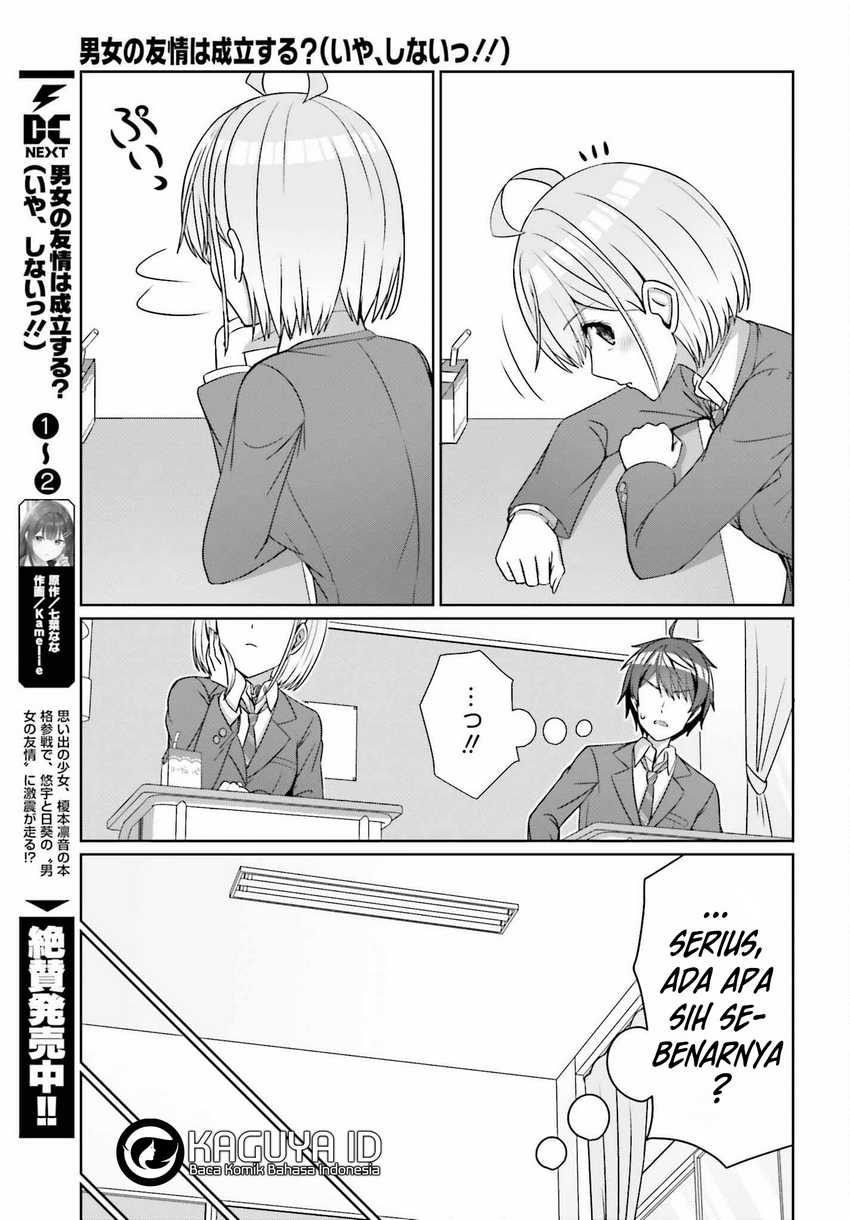 Danjou no Yuujou wa Seiritsu Suru? (Iya, Shinai!!) Chapter 23 Bahasa Indonesia