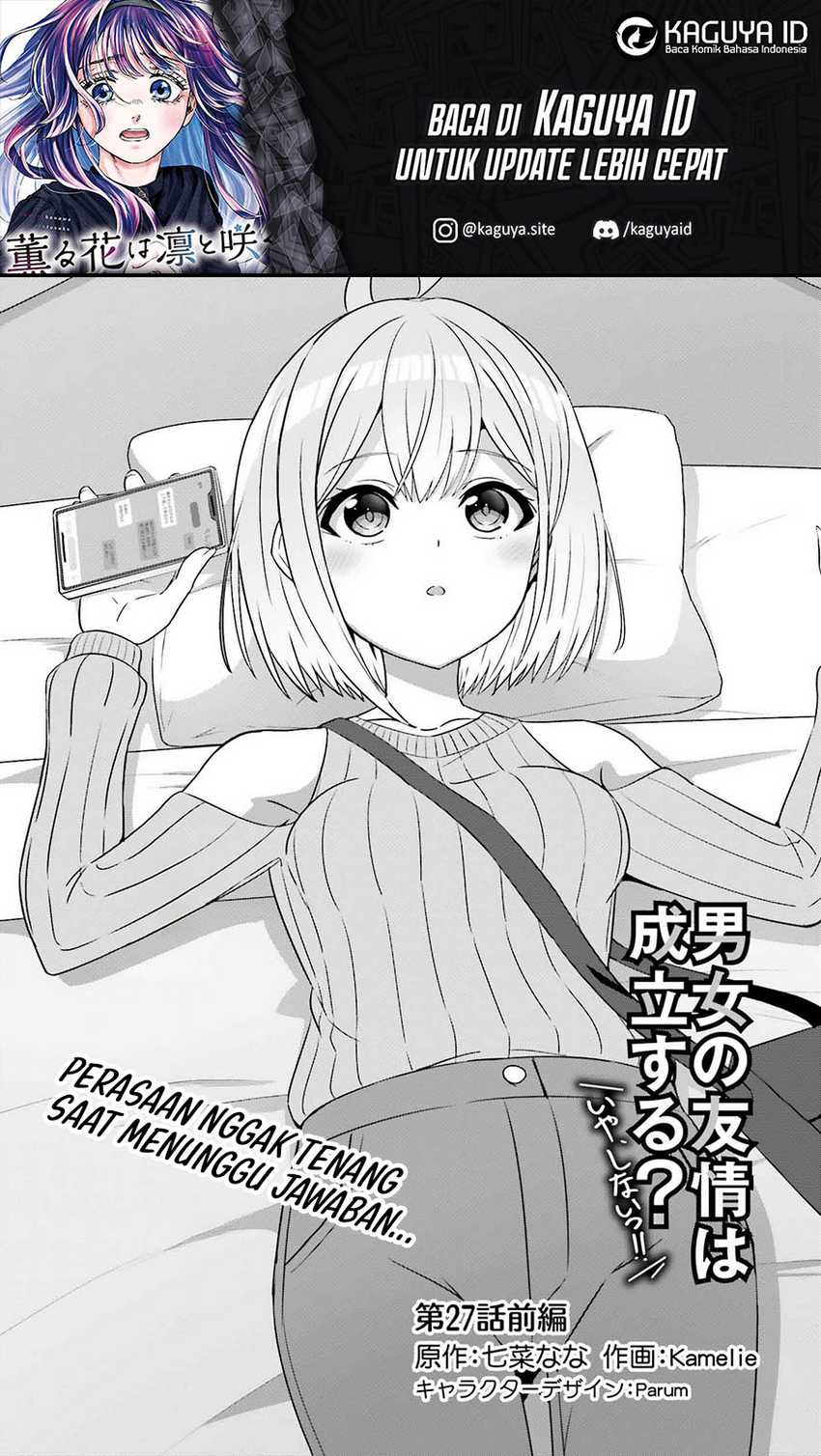Danjou no Yuujou wa Seiritsu Suru? (Iya, Shinai!!) Chapter 27 Bahasa Indonesia
