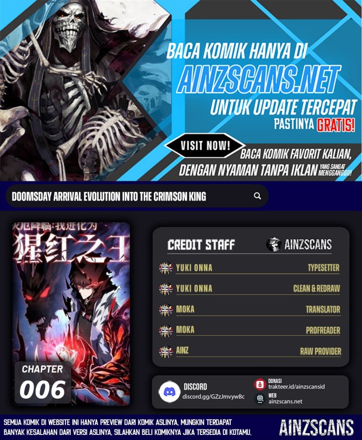 Disaster Comes: I Evolve Into the Crimson King Chapter 06 Bahasa Indonesia