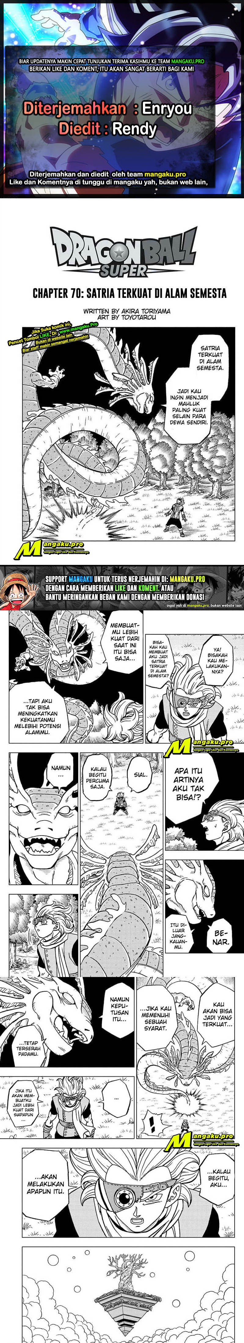 Dragon Ball Super Chapter 70.1 Bahasa Indonesia